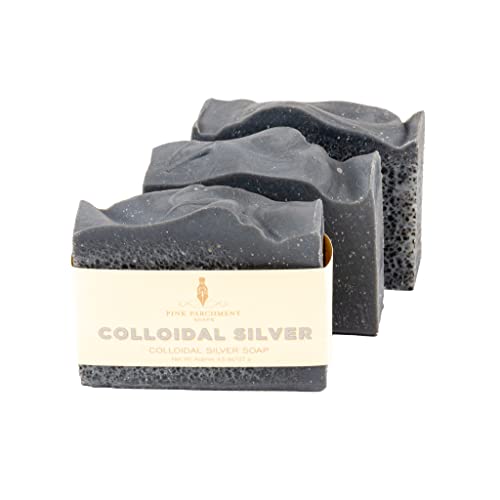 Best Colloidal Silver Soap for Skin Care - Antibacterial & Natural Cleansing Bar - Ideal for Acne Treatment, Eczema Relief & Daily Hygiene