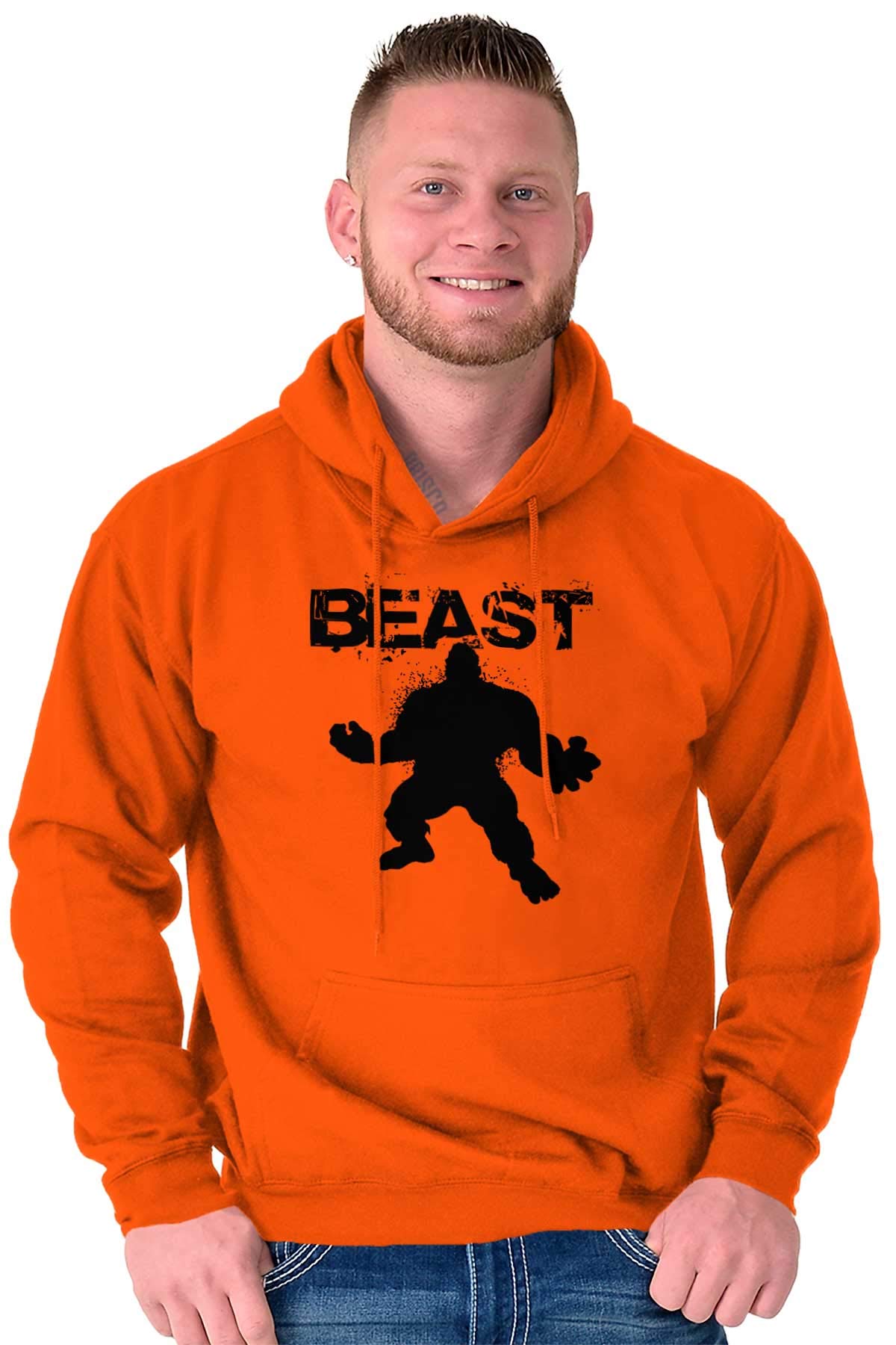 Brisco Brands Beast Gym Fitness Hoodie for Men - Heavyweight Hooded Sweatshirt for Workout & Training | Perfect for Gym, Weightlifting & Streetwear
