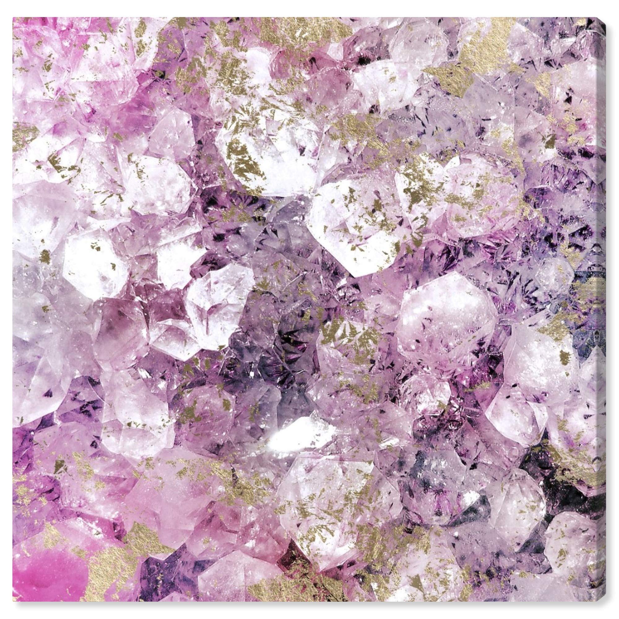 Oliver Gal Artist Co. Abstract Wall Art Canvas Print - Romantic Crystal Design in Purple & Gold, 24x24 Inches - Perfect for Living Room, Bedroom & Office Décor