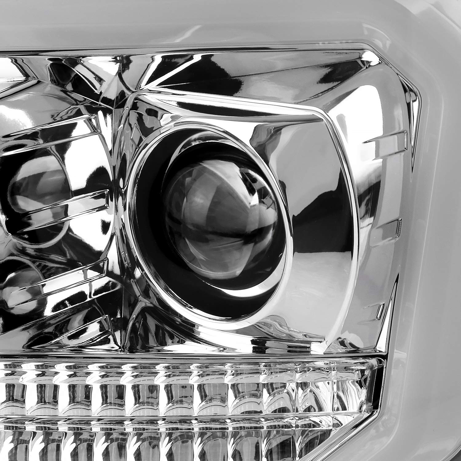 Spec-D Tuning Chrome LED Projector Headlights for 2004-2008 Ford F-150 & 2006-2008 Lincoln Mark LT - High Performance Headlamp Assembly (Left+Right Pair) - Upgrade Your Night Driving Experience with Bright LED Lighting