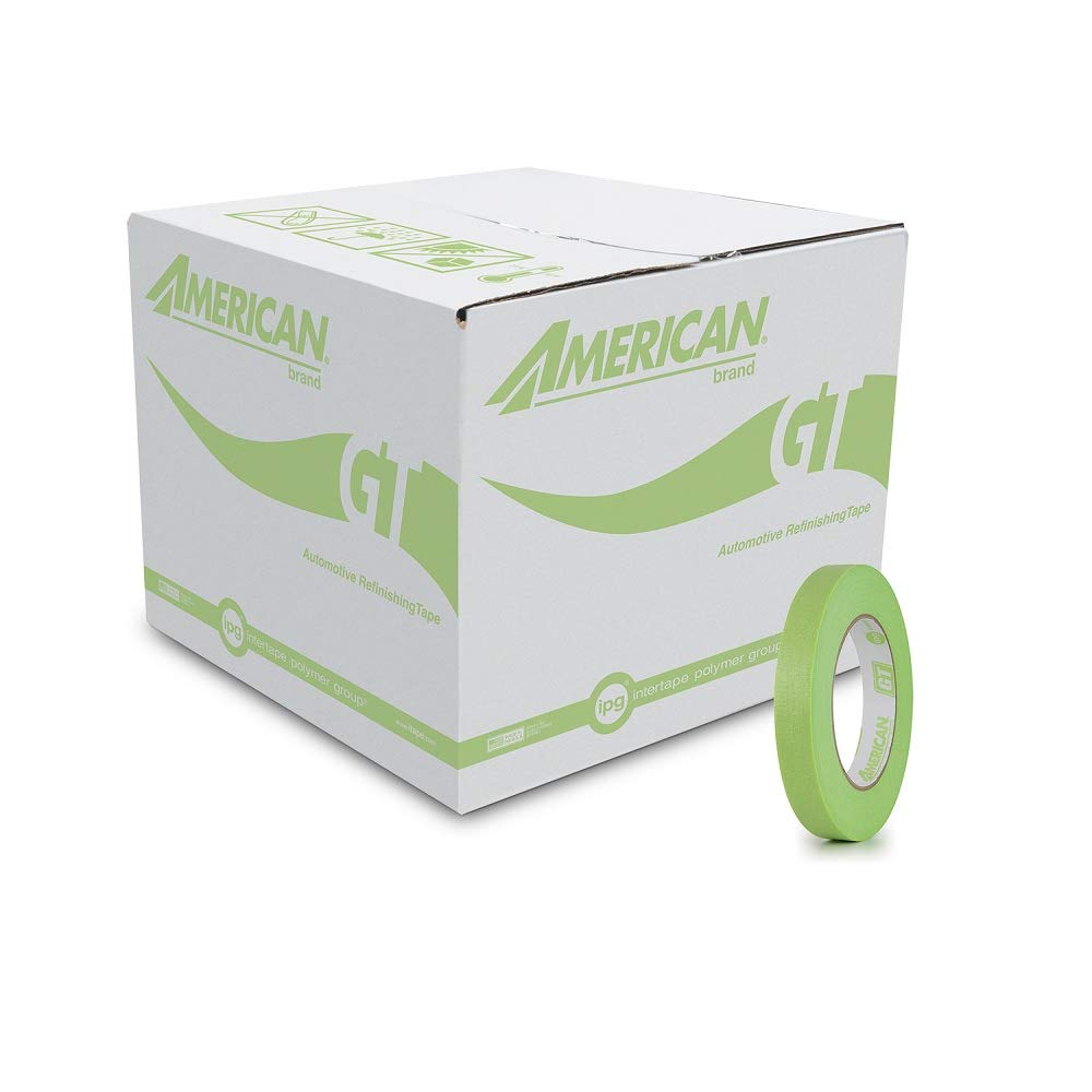 IPG American Automotive GT Masking Tape - Light Green, 0.7 Inch x 60 Yards (48-Pack) - High Temp Painters Tape for Auto Body Work, DIY Projects & Home Repairs