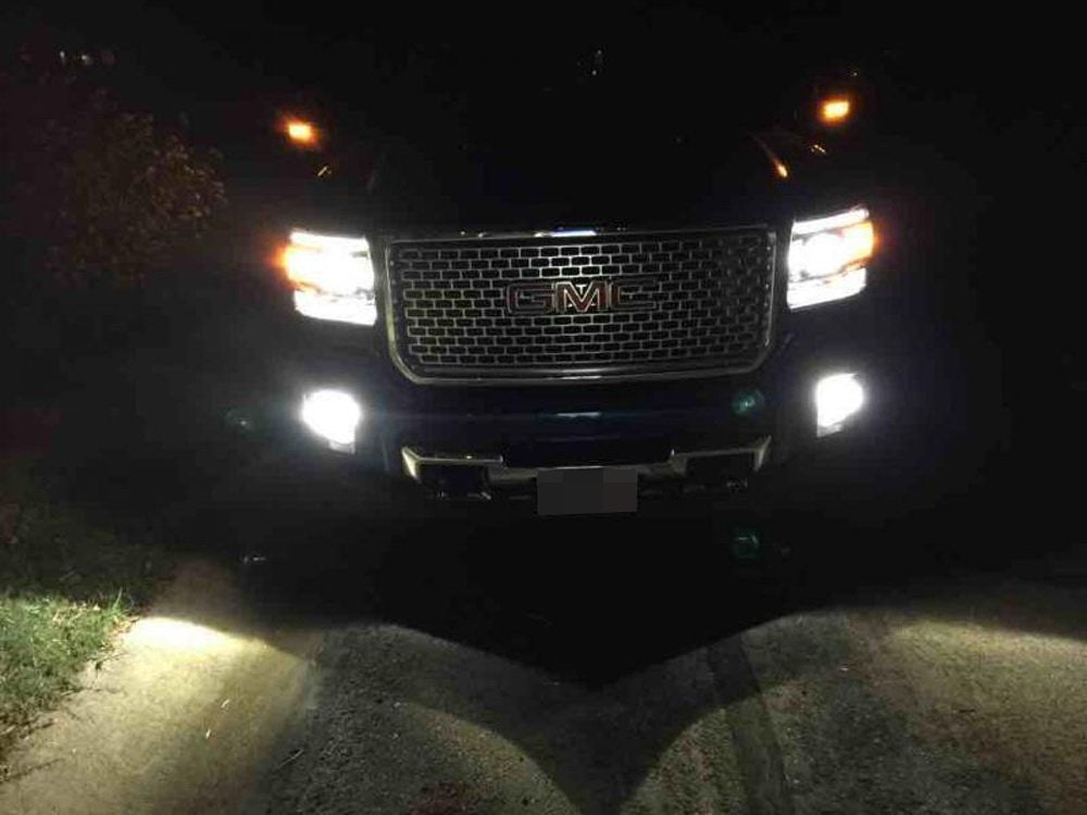 40W CREE LED Pods with Fog Light Cover & Bracket Mounts for 2015-2019 GMC 2500/3500 - Off-Road Lighting, Truck Accessories, Fog Lights Replacement