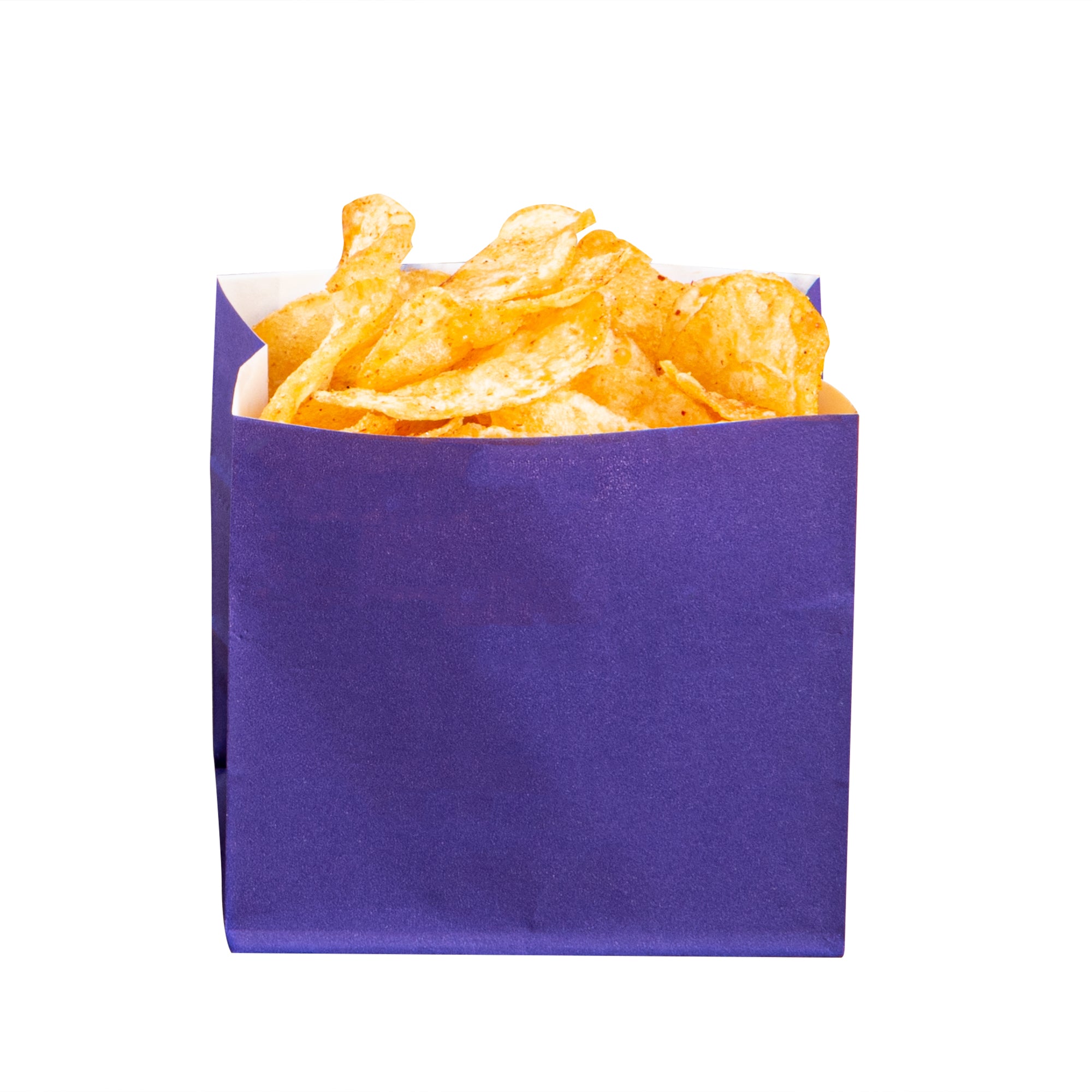 Purple Paper Snack Bags - 4.25 x 2.5 x 3.75 Inches Large Size - 100 Count Box - Perfect for Parties, Picnics & School Lunches