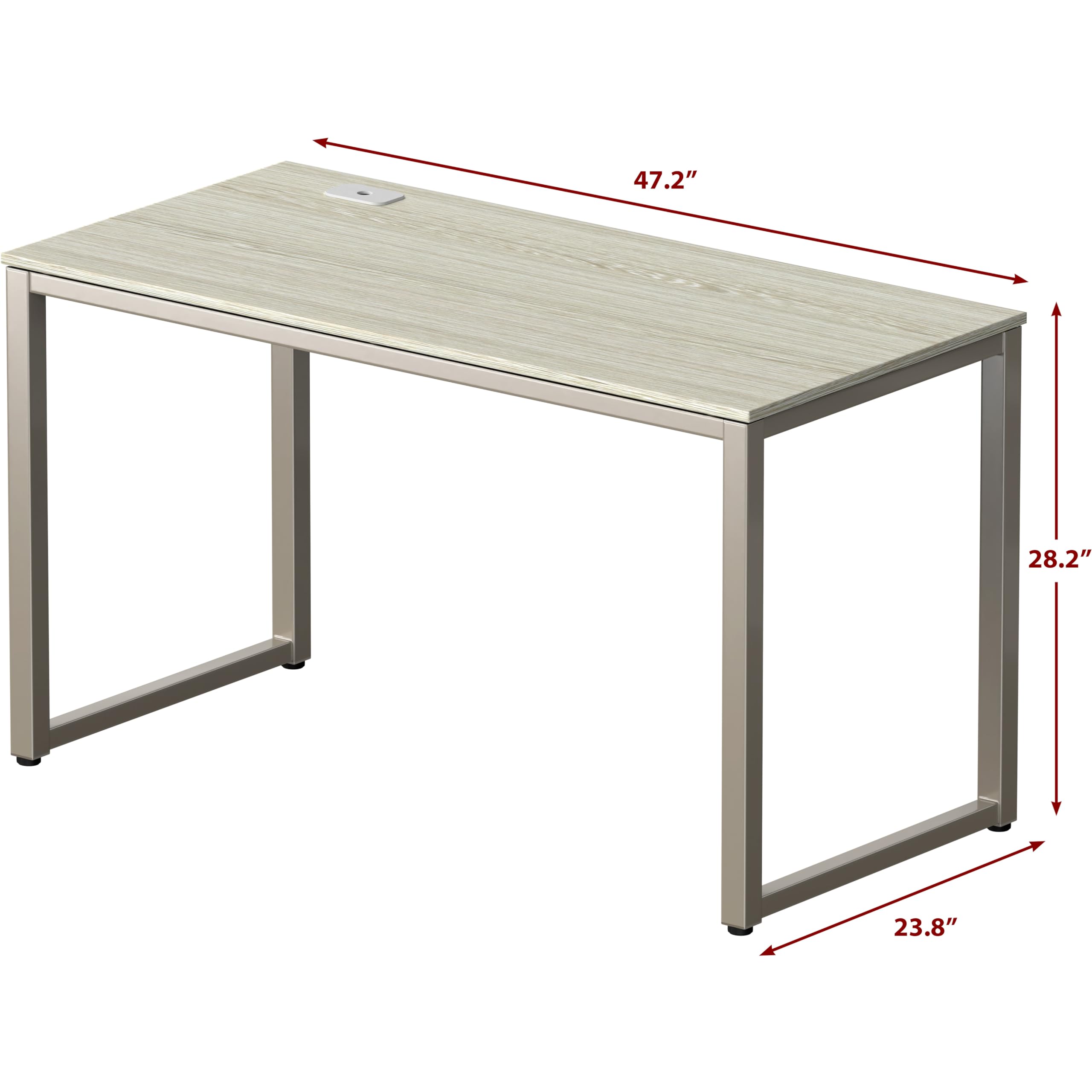 SHW 48-Inch Maple Computer Desk for Home Office - Ergonomic Writing Workstation with Spacious Surface for Laptops, Monitors & Office Supplies | Perfect for Remote Work, Gaming & Study Spaces