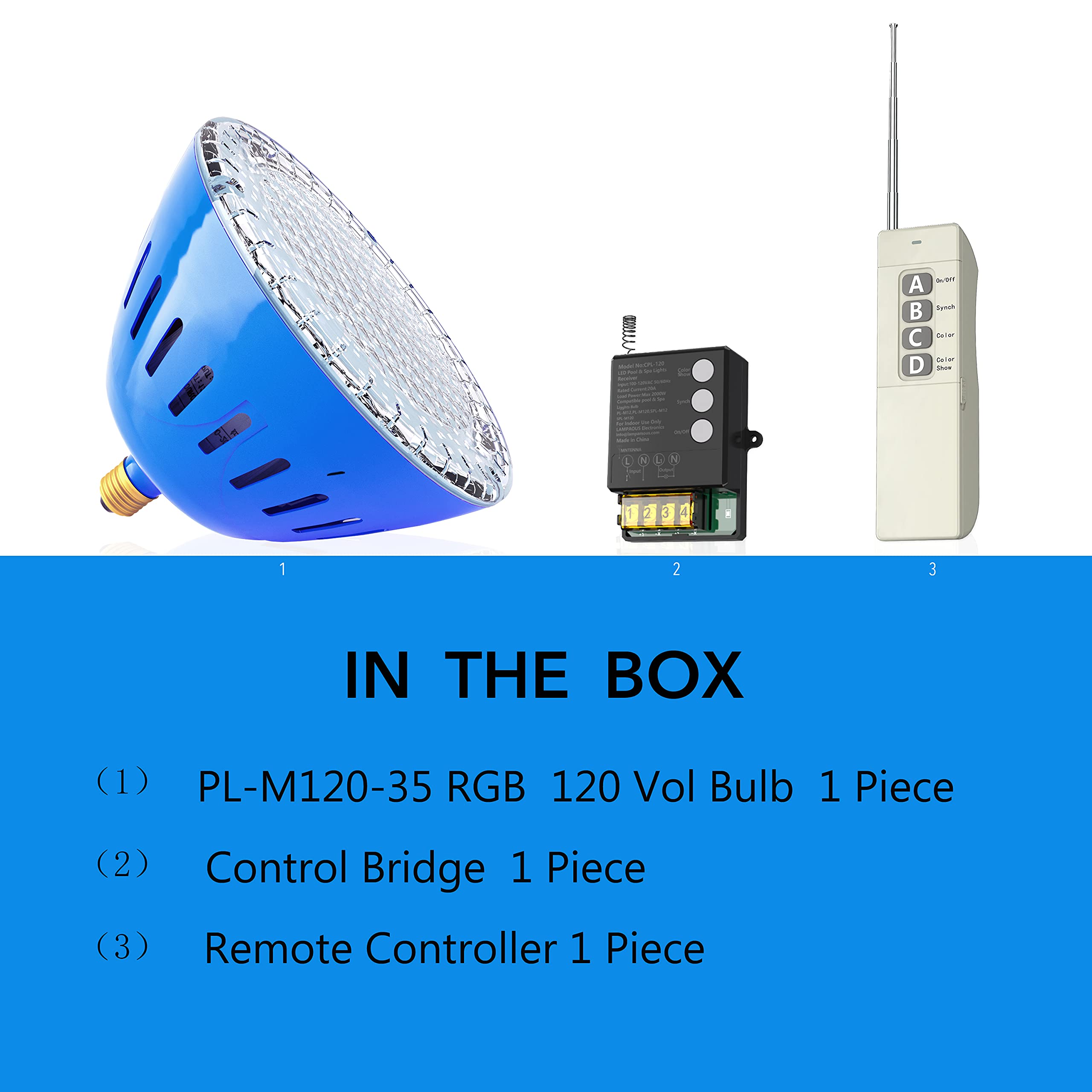 LAMPAOUS LED Pool Light Bulb - RGB Color Changing Swimming Pool Light with Disco Mode, 500W E26 R40 Replacement Bulb for Pentair & Hayward Inground Pool Lights - Perfect for Backyard Parties & Night Swimming