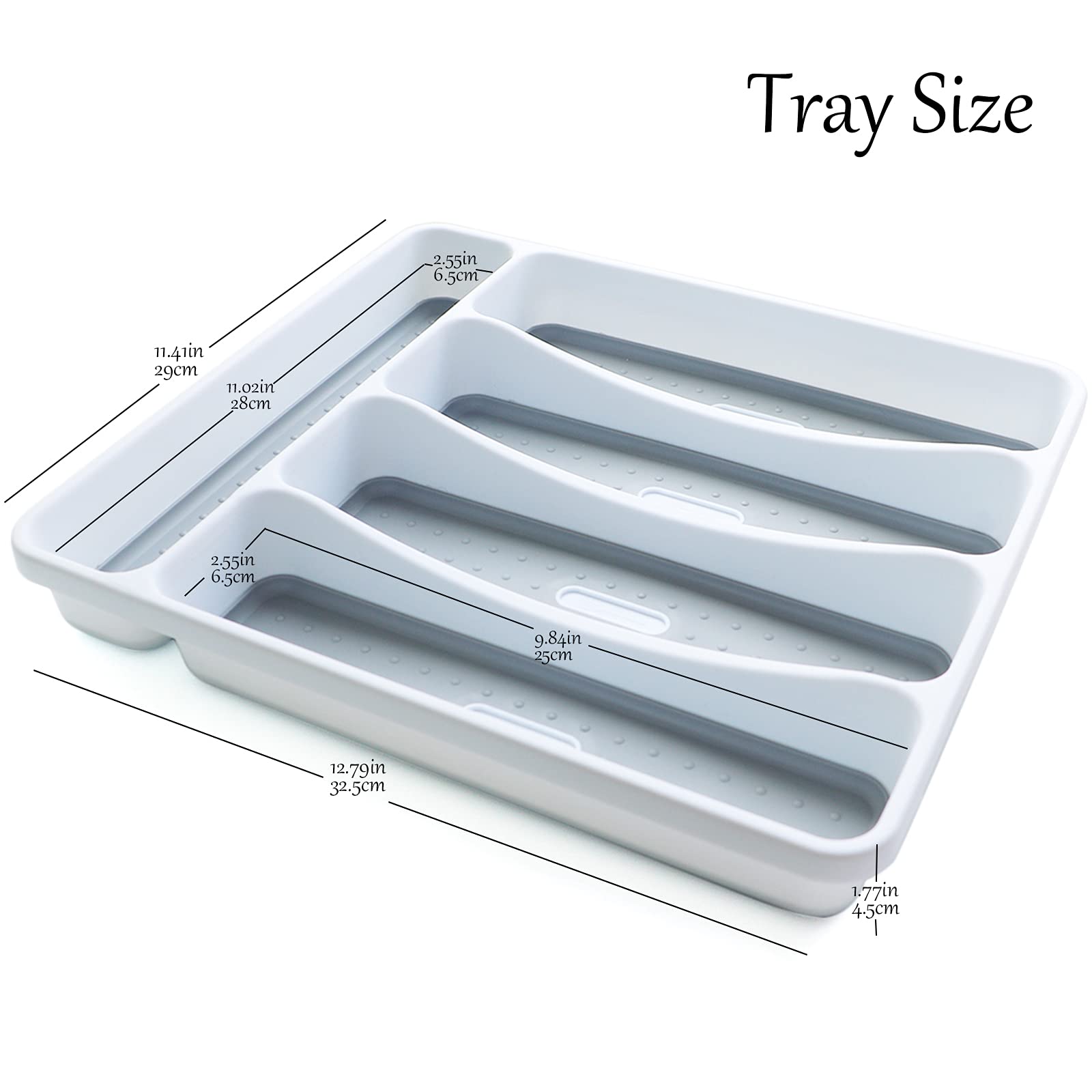 30-Piece Stainless Steel Rainbow Silverware Set with 5-Compartment Tray - Flat Handle Cutlery Set for 6 - Dishwasher Safe Mirror Finished Utensils for Home, Restaurant & Party Dining