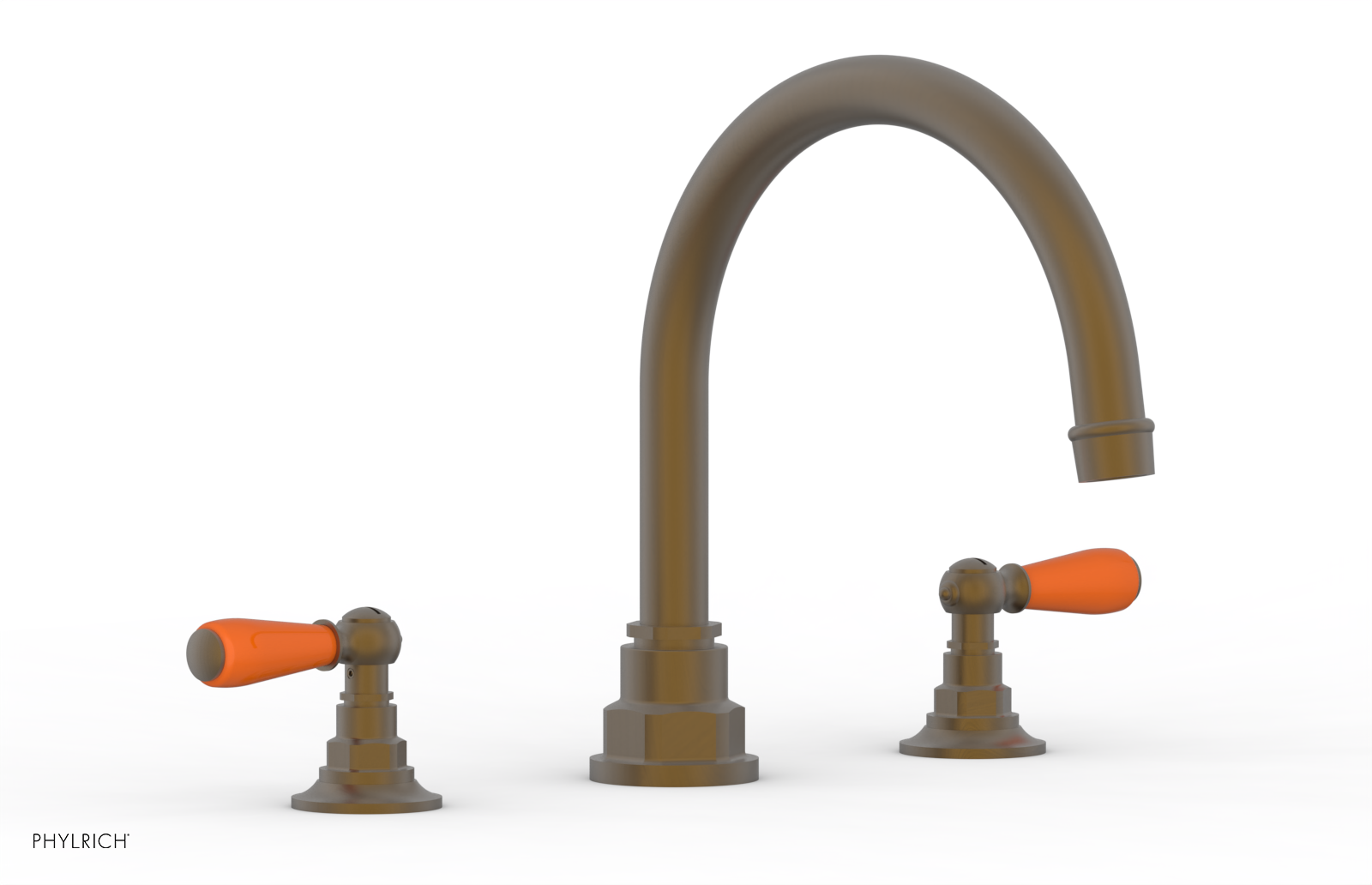 Jamestown Deck Tub Set with Lever Handles & Orange Accents - 165
