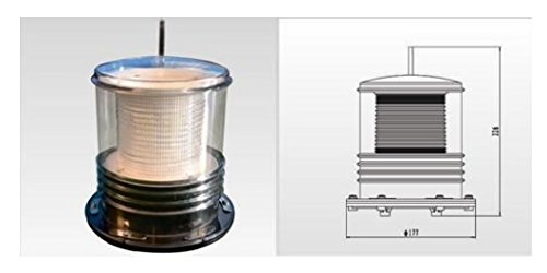 Pilotlights Solar Dock Warning Light - Waterproof Marine LED Light with Red Constant/Flashing 360° Visibility - Ideal for Boat Docks, Piers & Waterfront Safety Lighting