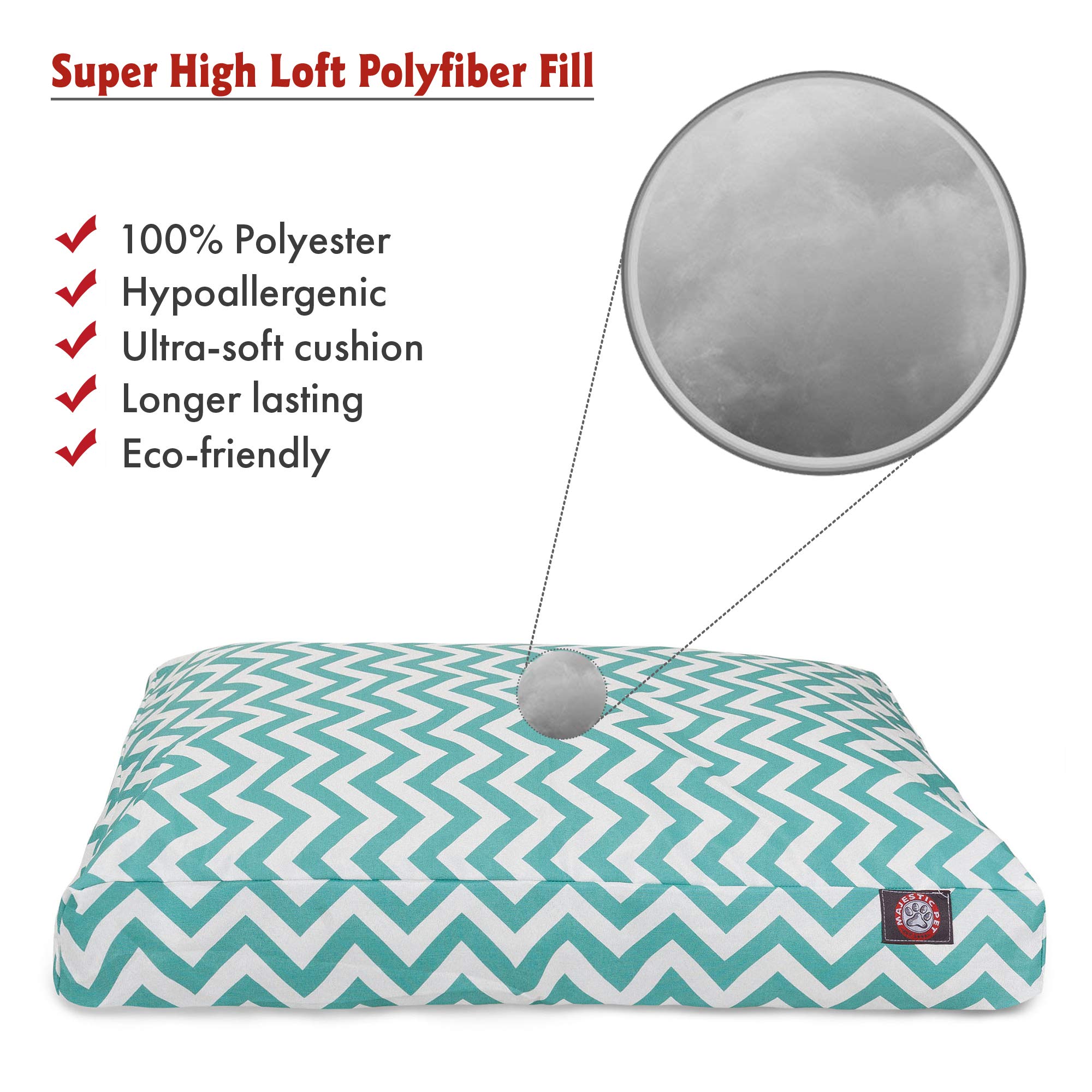 Washable Non-Slip Chevron Rectangle Dog Bed - Removable Cover Comfy Pet Crate Bed for Small Dogs - Teal Polyester Fiber Kennel Sleeping Pad | Perfect for Crates, Living Rooms & Bedrooms