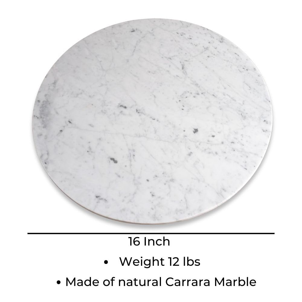 16 Inch Marble Lazy Susan Turntable - Large Rotating Serving Tray for Dining Table, Modern Kitchen Centerpiece | Perfect for Buffets, Dinner Parties & Home Decor
