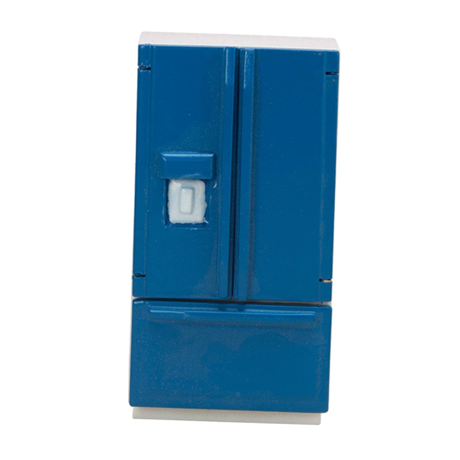 Gazechimp 1:12 Scale Miniature Wooden Fridge - Blue Dollhouse Furniture for Collectors & Model Train Scenes | Perfect for DIY Dollhouse Decor, Miniature Displays & Hobby Projects