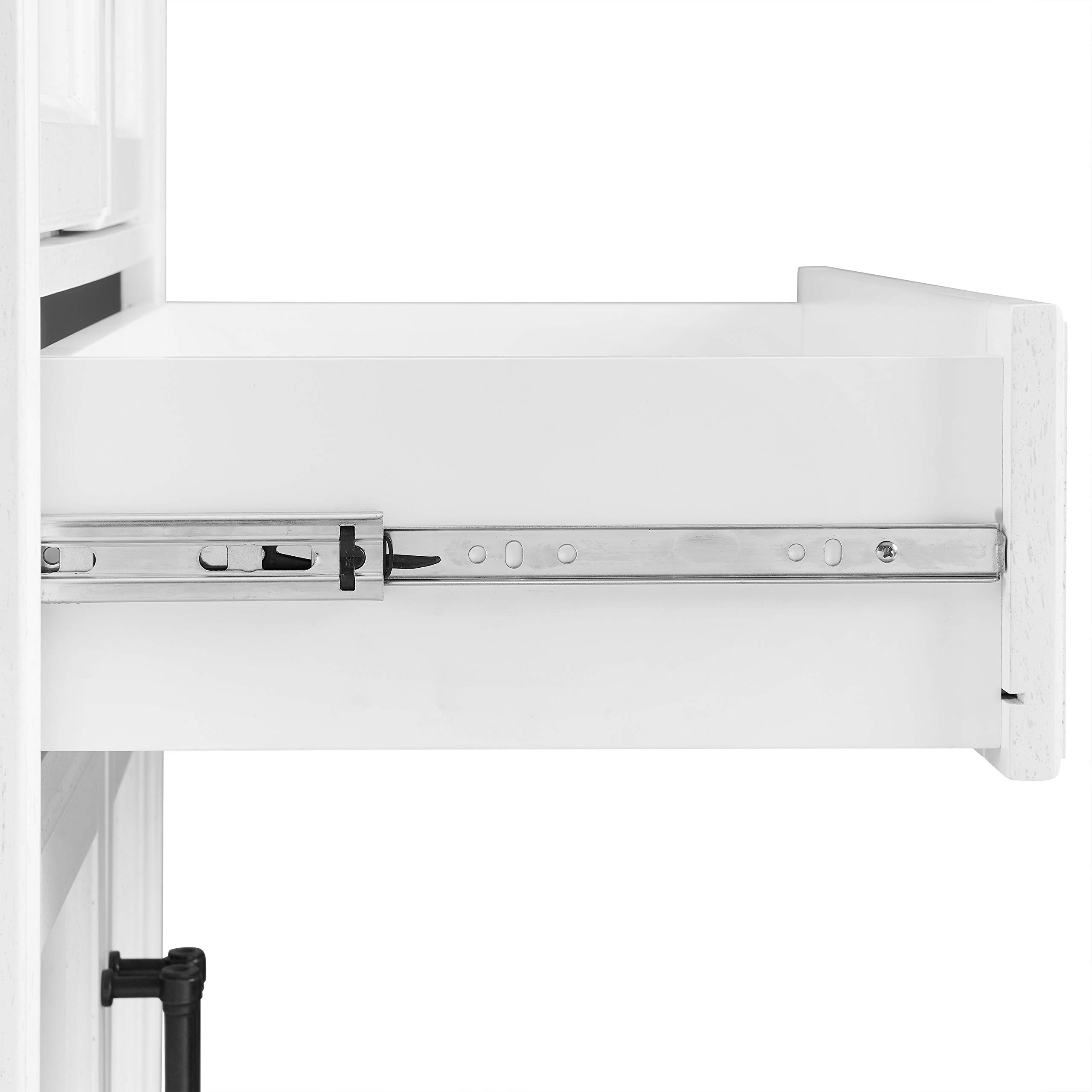 Crosley Furniture Tara Pantry Storage Cabinet with Adjustable Shelves - Distressed White Kitchen, Dining & Laundry Room Organizer - Perfect for Small Space Storage & Home Organization