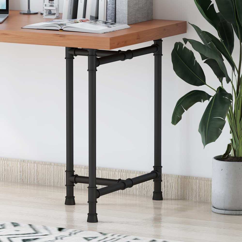Heavy Duty Metal Table Legs 28 Inch - Industrial Black Desk Legs Set of 2, Modern Dining Table Base for Kitchen, Office & Restaurant Furniture (28