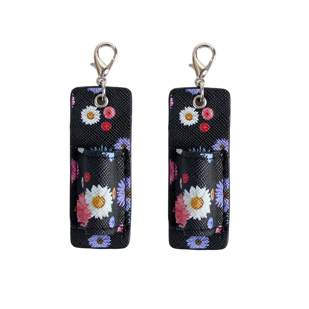 Boshiho 2 Pack PU Leather Pen Holders - Stylish Daisy Design for Badge Holders & Neck Lanyards | Perfect for Office, School & Gift Giving