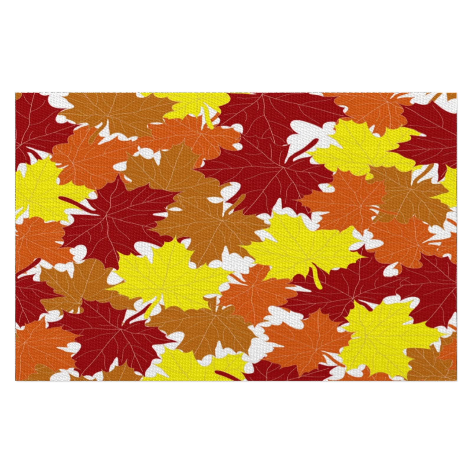Thanksgiving Fall Maple Leaf Placemats Set of 6 - Heat-Resistant, Stain-Resistant, Anti-Skid PVC Table Mats for Dining & Kitchen - Washable, Durable Holiday Decor for Thanksgiving Dinner & Autumn Home Decor
