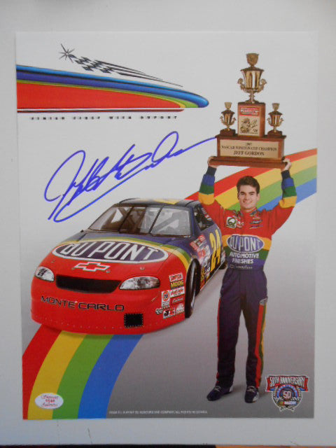 Authentic Jeff Gordon Signed 8x10 NASCAR Racing Photo with COA - Perfect for Sports Memorabilia Collectors, Man Cave Decor & Racing Fan Gifts
