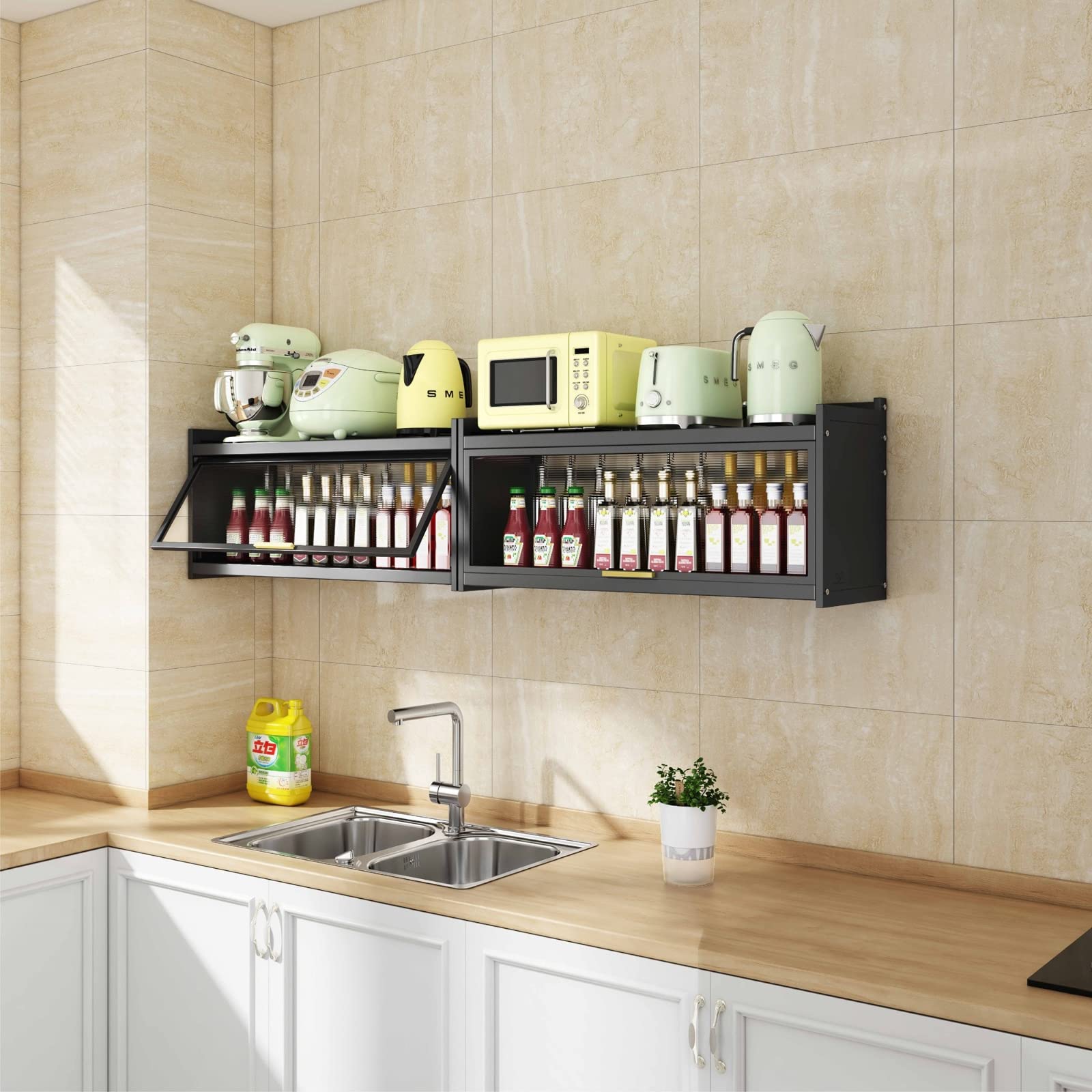 Wall Mounted Medicine Cabinet - Large Capacity Metal Storage with Adjustable Shelves (83x27x35cm, Black) | Perfect for Bathroom, Kitchen & Bedroom Organization