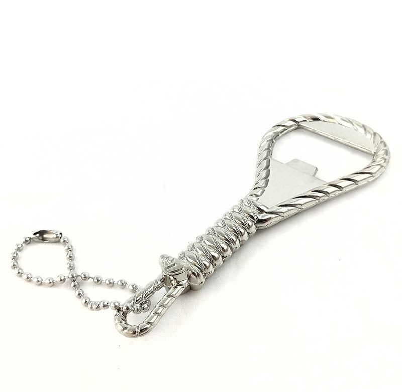 BarConic® Silver Rope-Themed Handheld Bottle Opener - Perfect for Camping, Picnics, and Outdoor Adventures