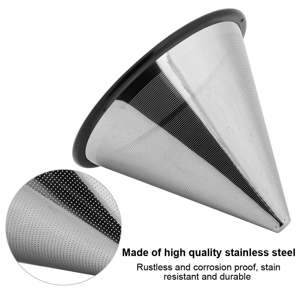 Stainless Steel Pour Over Coffee Dripper - Reusable Paperless Coffee Filter Cone for Home Brewing | Perfect for Camping, Office & Specialty Coffee Lovers