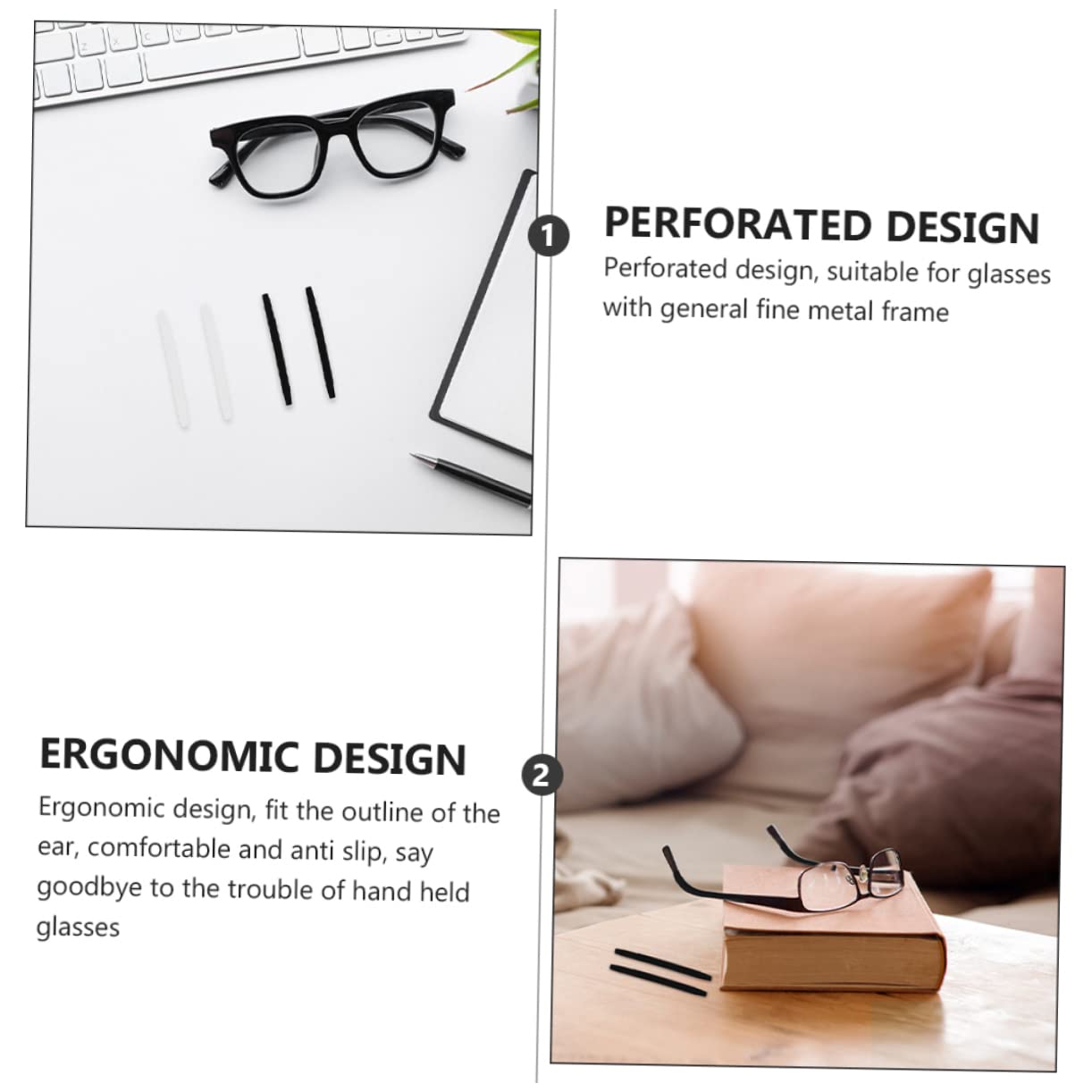 GLEAVI 120-Pack Non-Slip Glasses Grips & Silicone Ear Hooks - Anti-Slip Eyewear Accessories for Glasses Frames, Leg Warmers, and Holders - Perfect for Reading, Sports, and Daily Wear