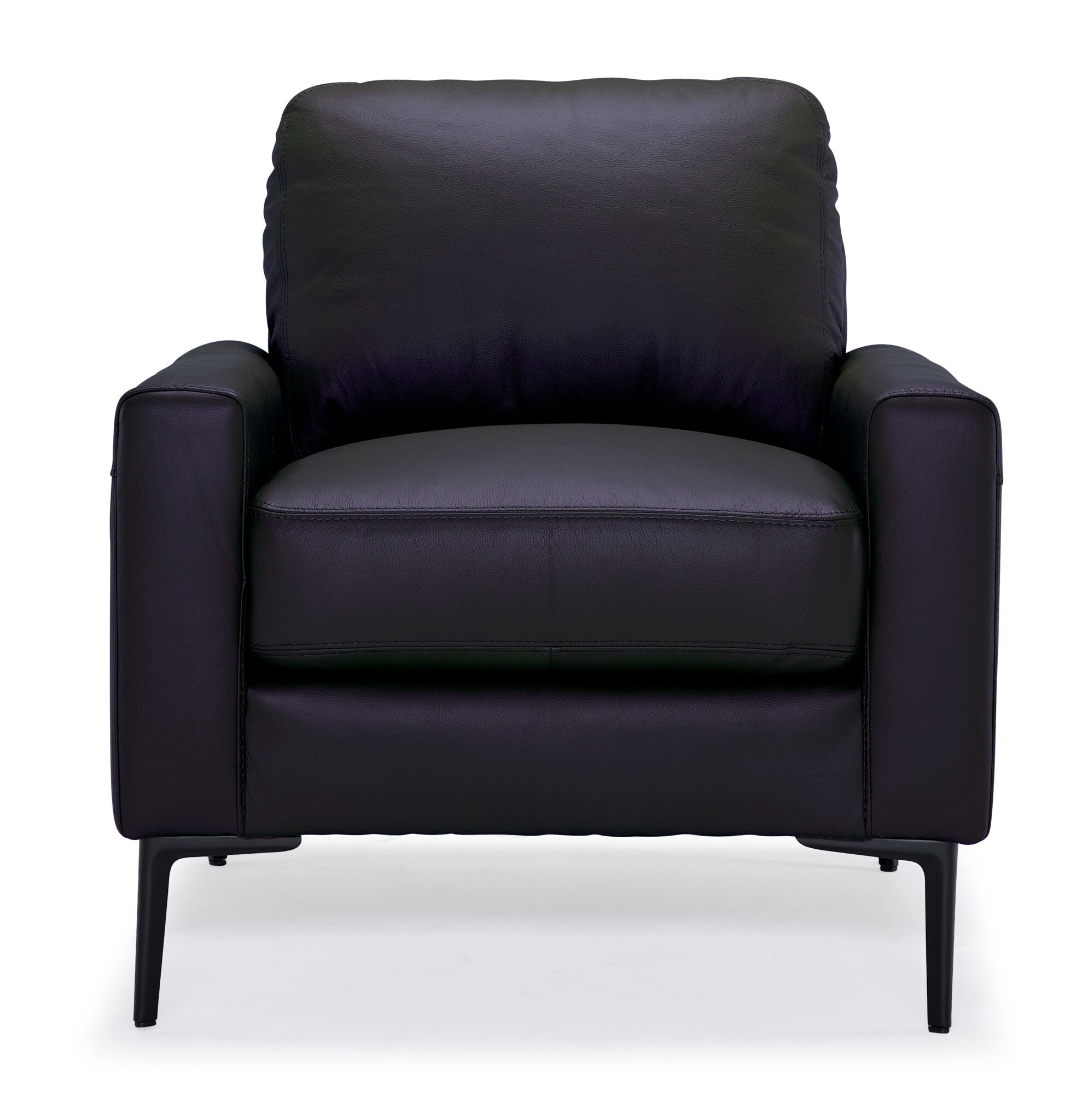 Premium Chito Leather Chair in Raven Black - Modern & Comfortable Home Office Seating for Living Room, Study, or Lounge