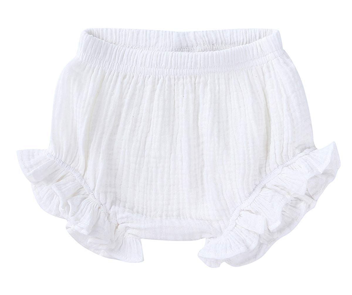 **Toddler Baby Girls Cotton Ruffled Shorts - Soft Bloomer Diaper Cover in Candy Colors - Perfect for Summer Outfits & Playtime**