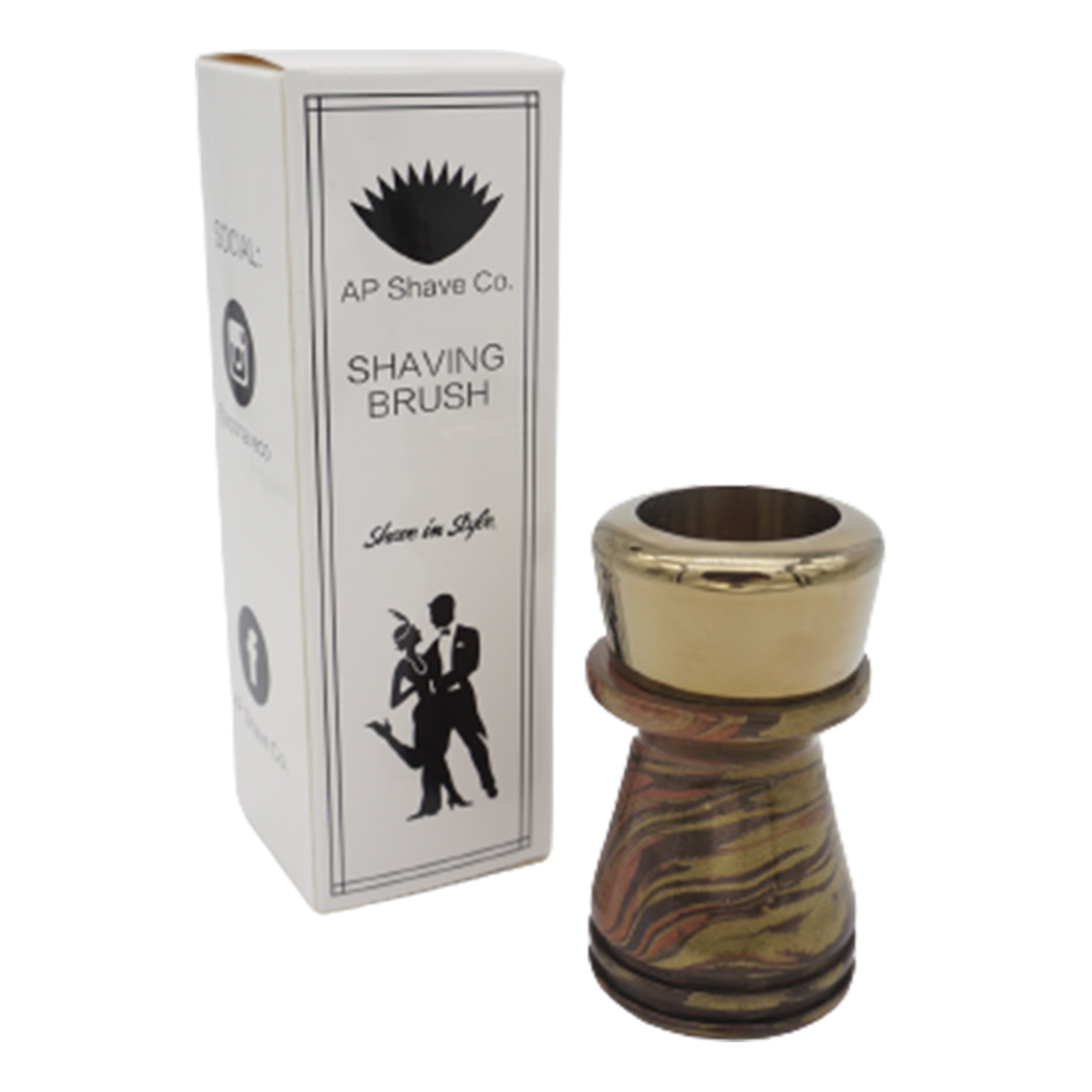 Premium Tri Bronze Handcrafted Shaving Brush Handle - Fits 26mm & 28mm Knots - Perfect for Wet Shaving, Grooming Kits & Luxury Bathroom Accessories