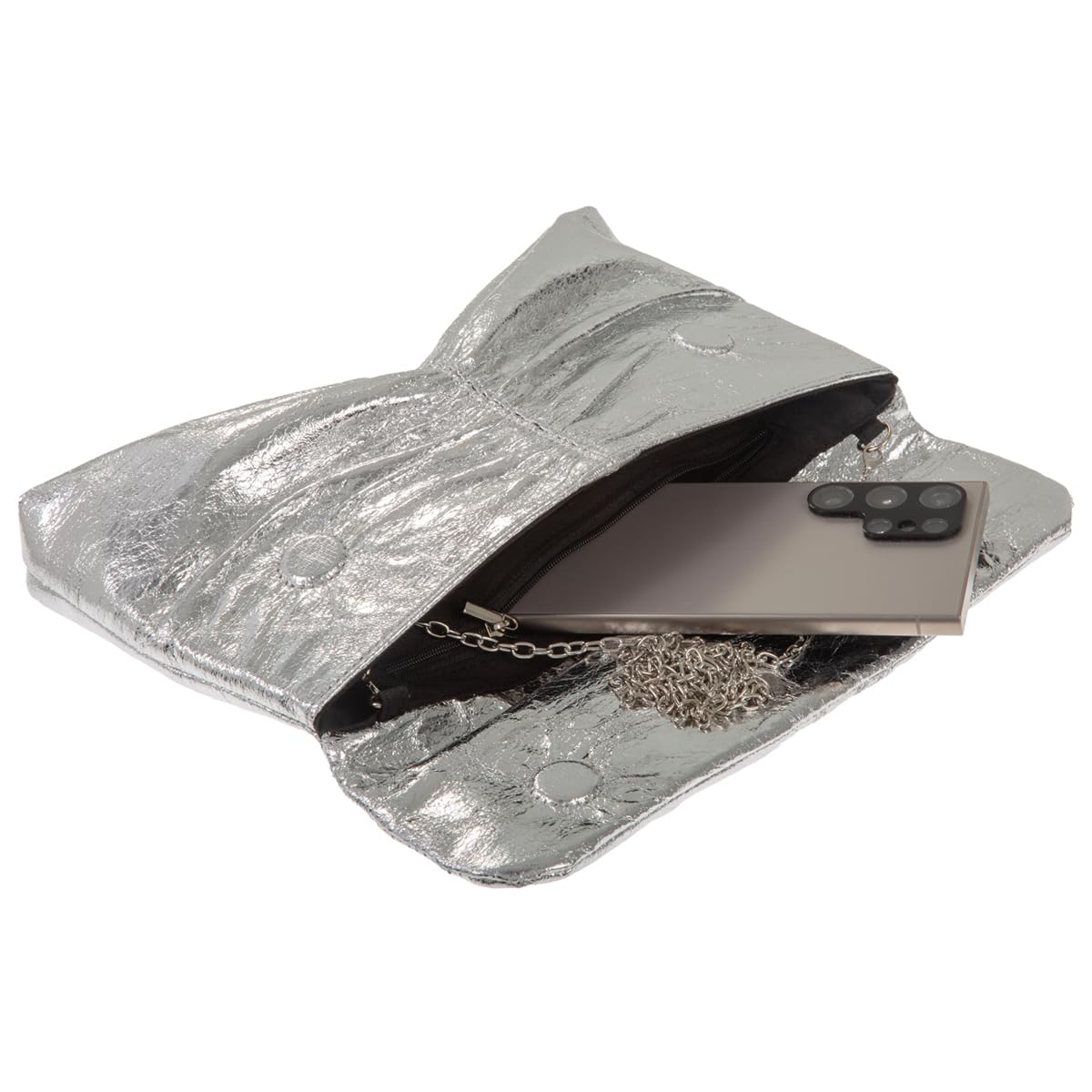 JNB Faux Leather Envelope Clutch Purse for Women - Slim Wallet Phone Holder Crossbody Bag - Perfect for Parties, Weddings & Evening Events