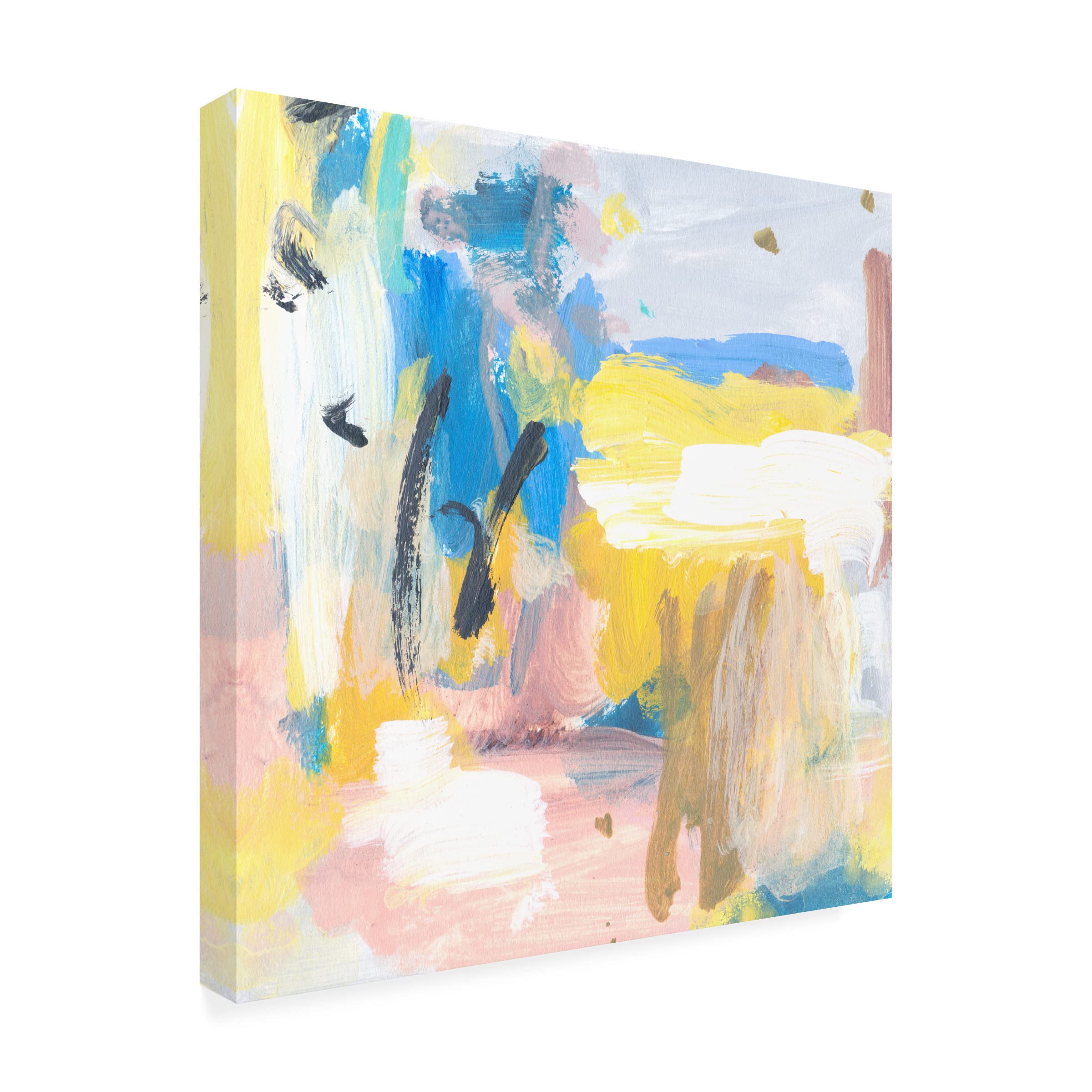 Trademark Fine Art 'Yellow Sky I' Canvas Wall Art by Melissa Wang - Modern Abstract Painting for Living Room, Bedroom & Office Decor