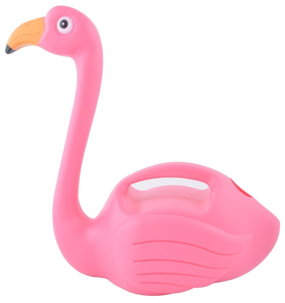 Esschert Design TG229 Flamingo Watering Can - Pink Garden Watering Can with Long Spout for Indoor & Outdoor Plants - Perfect for Flower Beds, Potted Plants, and Garden Decor