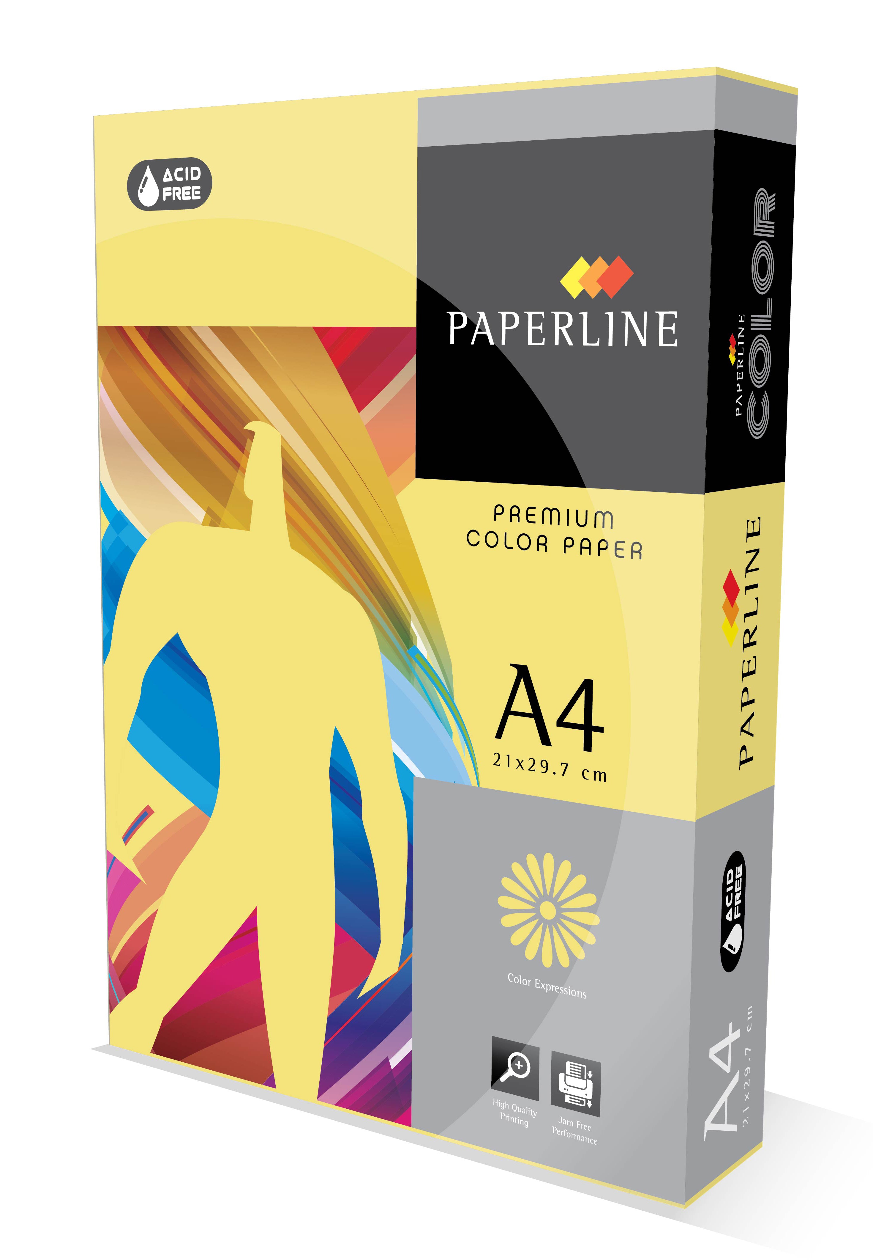 Premium A4 Yellow Colored Paper 80gsm, 210x297mm, 500 Sheets - Ideal for School Projects, Office Printing, Crafting & Note-Taking