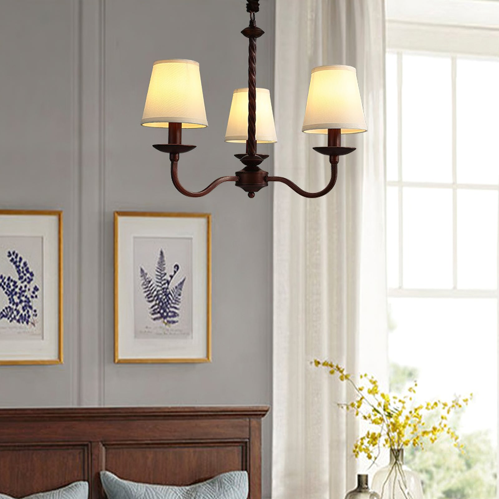 Emmons Modern Crystal Chandelier - Elegant Ceiling Light Fixture for Dining Room, Bedroom, or Living Room Decor