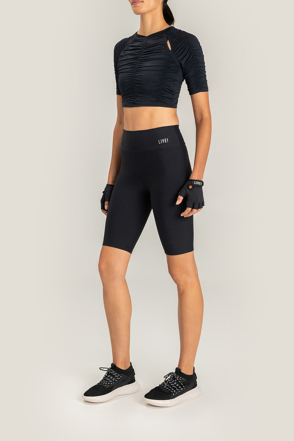 Hype Stretch Cropped Top for Women - Trendy Short Sleeve T-Shirt for Yoga, Gym & Casual Wear