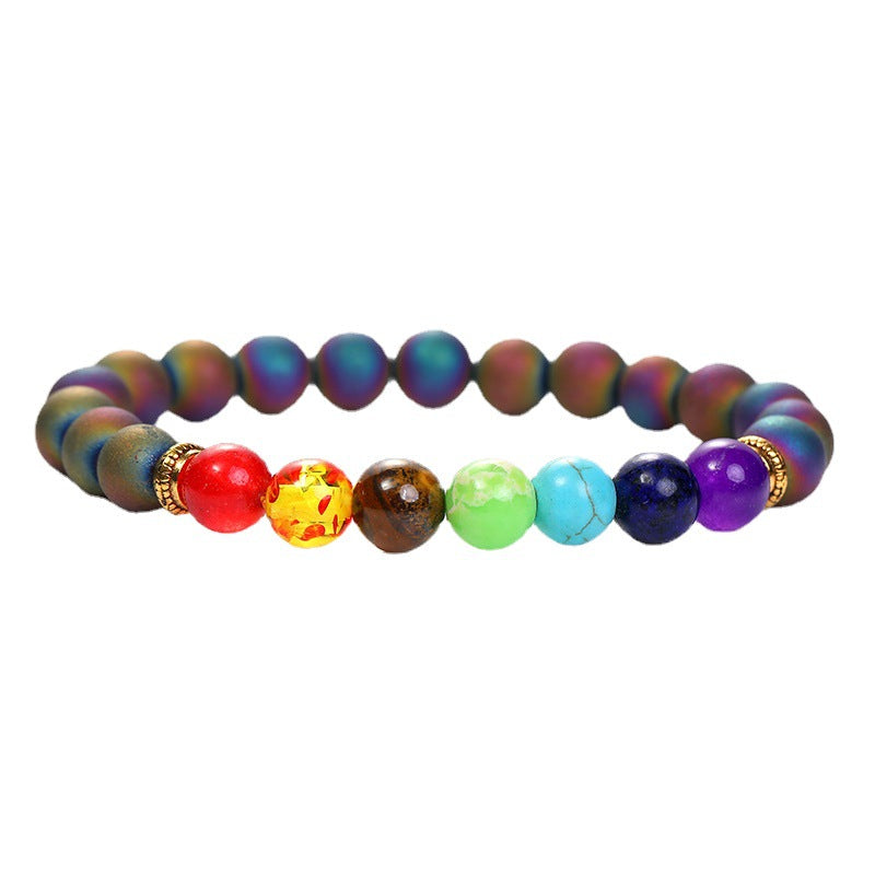 European and American Yoga Bracelet - 8mm Natural Agate Beaded Bracelet for Women, Handmade Boho Chic Jewelry - Perfect for Yoga, Meditation, and Everyday Wear - Amazon Cross-Border Fashion Accessory