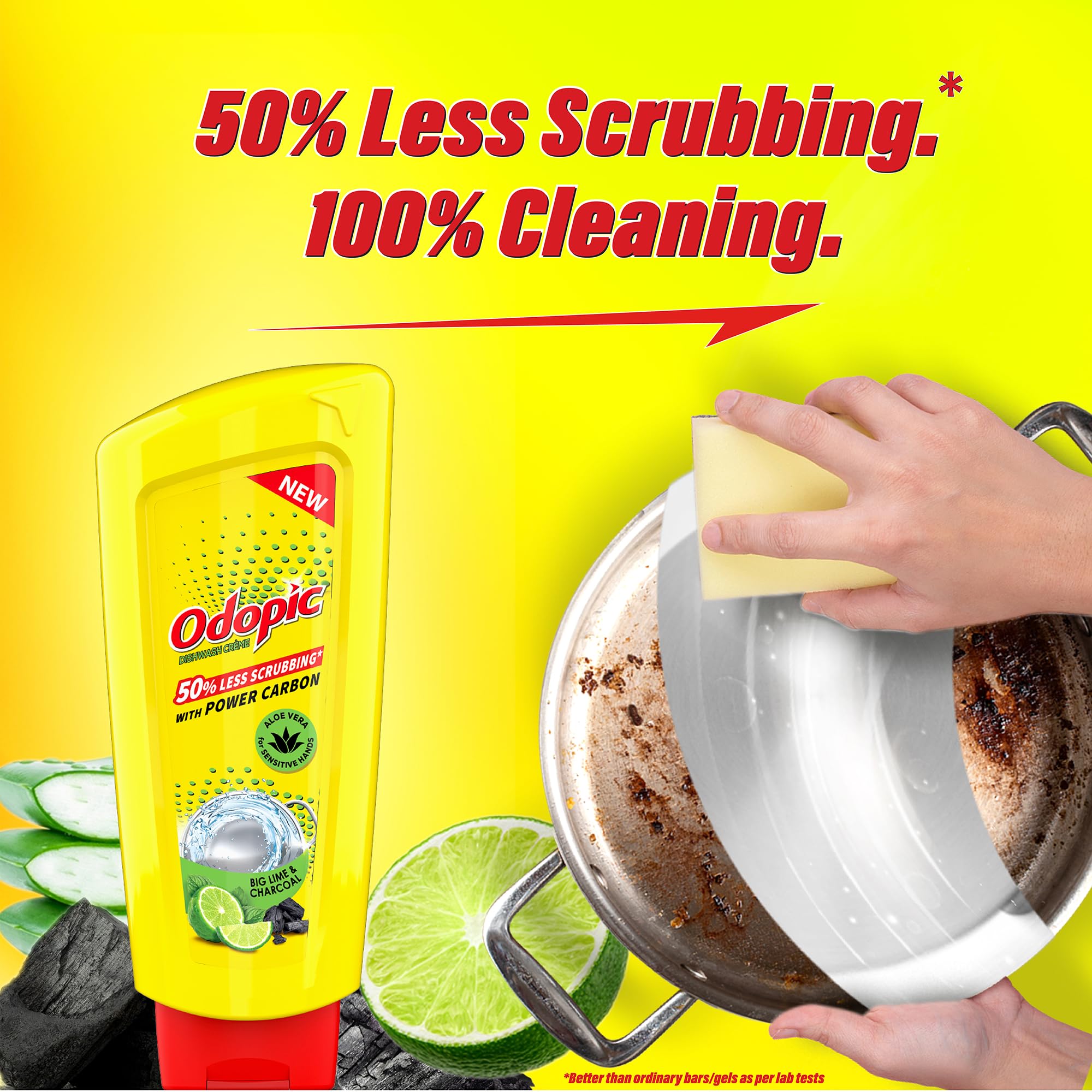 DABUR Odopic Dishwash Creme Charcoal - 750Ml | Powerful Liquid Dish Soap Gel with Fresh Fragrance | Deep Cleaning Kitchen Utensil Cleaner | Removes Tough Grease & Stains with 50% Less Scrubbing | No Residue Formula | Ideal for Pots, Pans, Dishes & Cookware Cleaning
