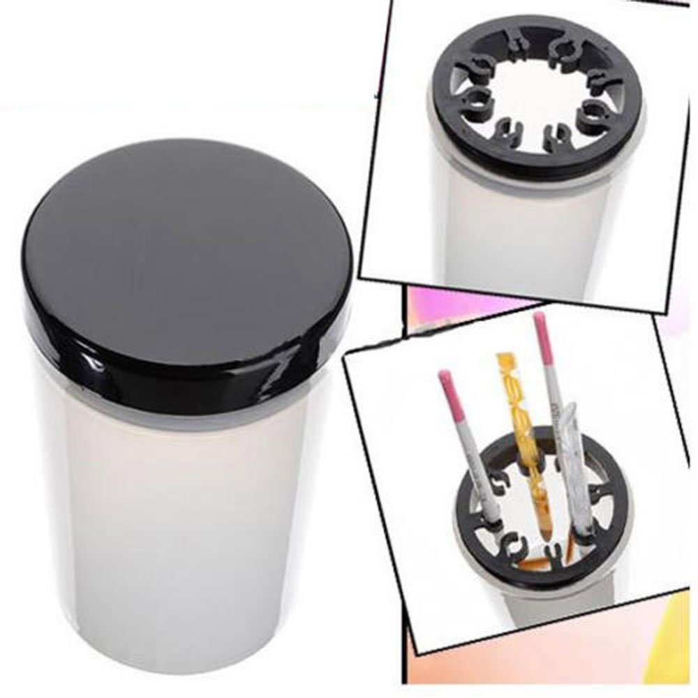 Yueton Nail Art Brush Holder & Remover Cup - Professional Immersion Brush Cleaner Bottle Container for Acrylic & Gel Polish Brushes - Perfect for Nail Salons & Home Manicures