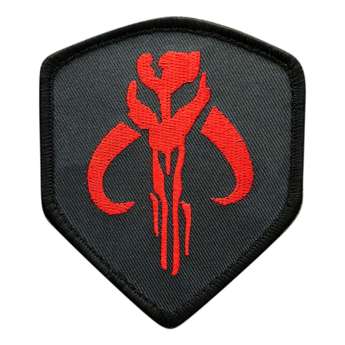 Mythosaur Skull Mandalorian Shield Patch - Iron On & Sew On for Cosplay, Costumes, Jackets, Backpacks - Star Wars Inspired Accessory (SW05)