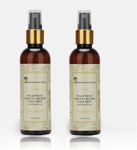 ANDAMANICA NATURALSS Wild West Indian Cherry Face Mist for Oily, Dull & Uneven Skin Tone - Alcohol-Free, Paraben-Free & Sulfate-Free Hydrating Facial Spray, 100ml (Pack of 2) | Perfect for Daily Skincare Routine, Travel & On-the-Go Refreshment