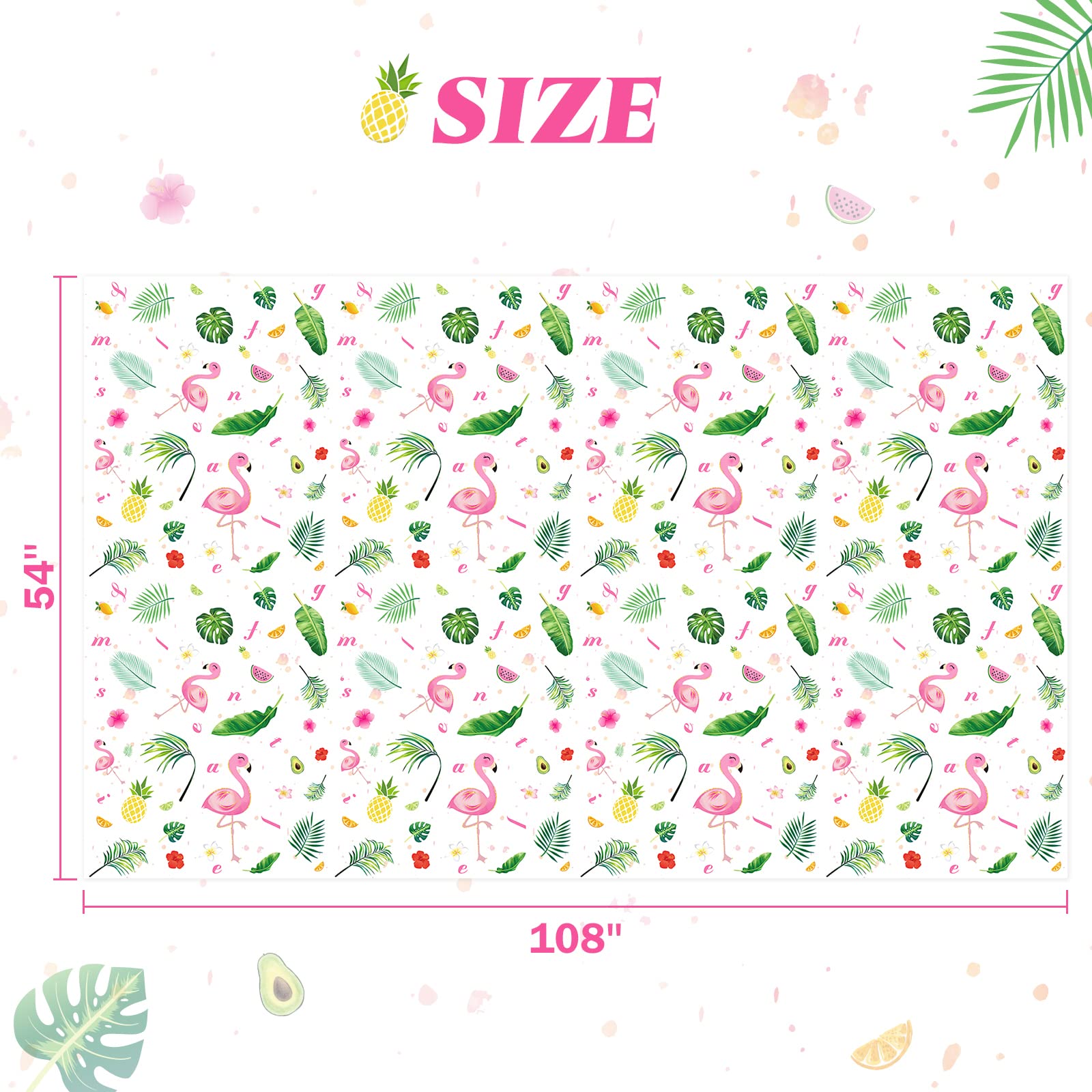 WERNNSAI Flamingo Tablecloth - 2 Pack 108