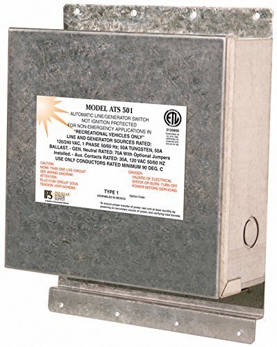 ATS501 120/240 Volt 50 Amp Manual Transfer Switch for Home Generator Backup Power - Emergency Power Supply for Outages, Camping & RV Use