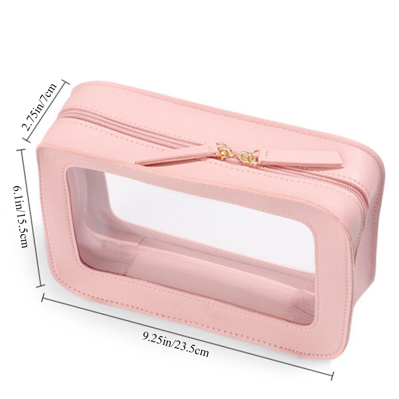 Clear TSA Approved Travel Makeup Bag for Women - Portable Cosmetic Organizer with Zipper & Transparent Vinyl Windows - Perfect for Air Travel, Gym, and Daily Essentials Storage