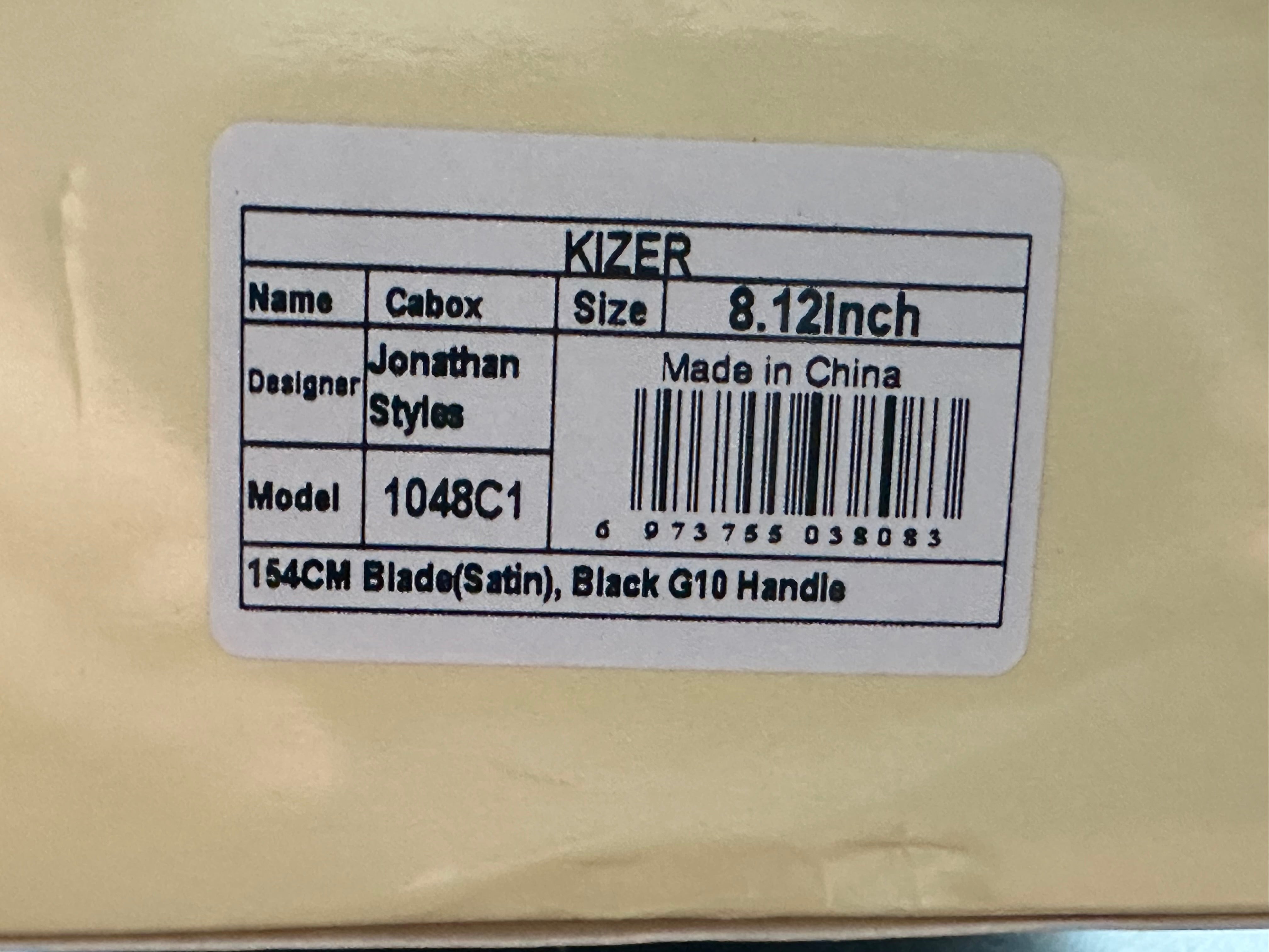 Kizer Cabox Fixed Blade Knife - 3.4
