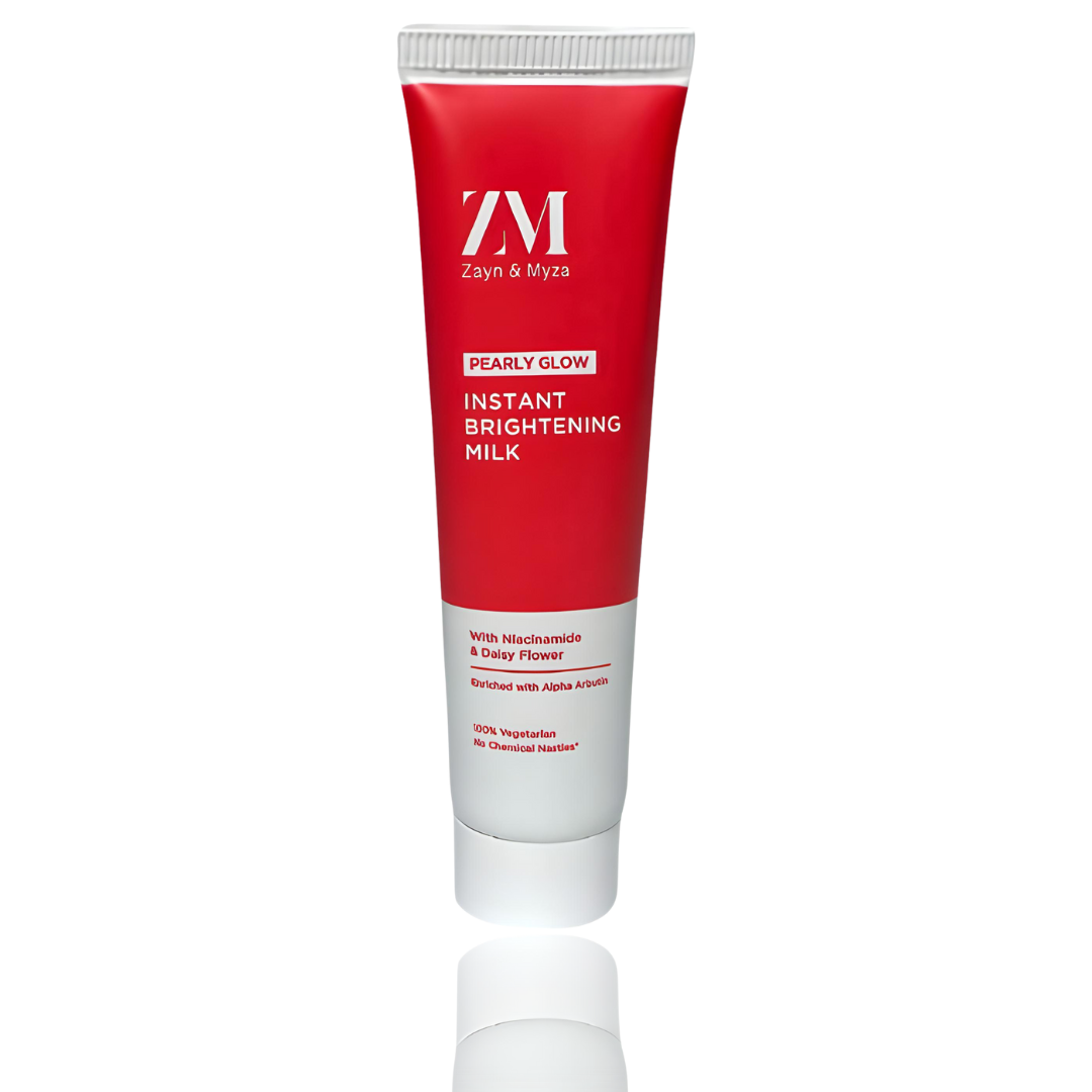 ZM Pearly Glow Insta Brightening Milk Tube 25ml - Brightening Facial Serum for Glowing Skin | Perfect for Daily Skincare Routine & Nighttime Radiance Boost