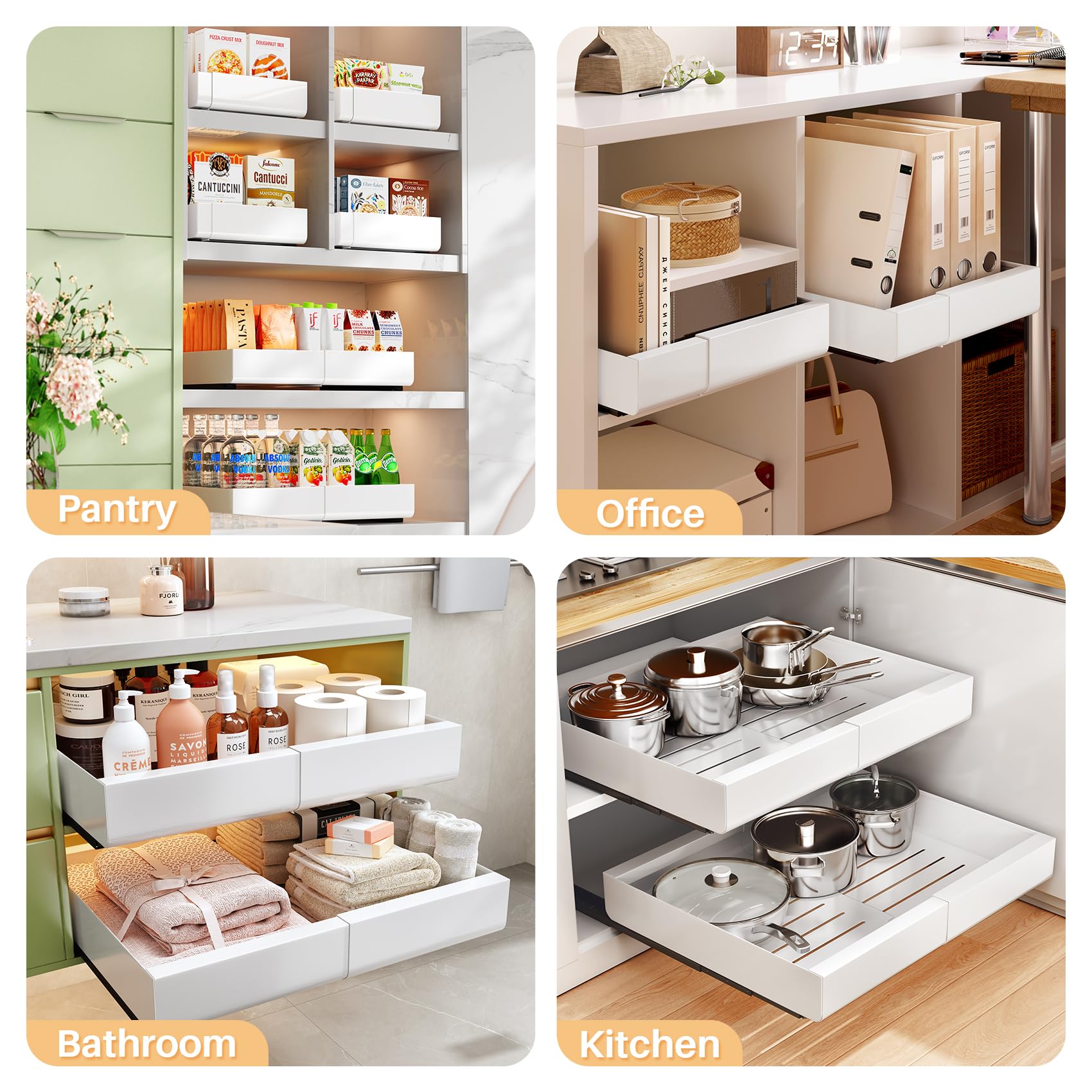 Heavy Duty Pull Out Cabinet Organizer - Expandable 12