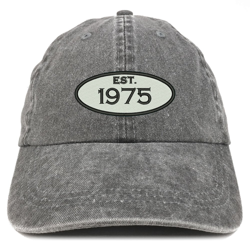 Vintage Embroidered 50th Birthday Gift Cap - Pigment Dyed Washed Cotton Hat for Men & Women - Perfect for Anniversary Celebrations, Parties & Casual Wear (Since 1975)