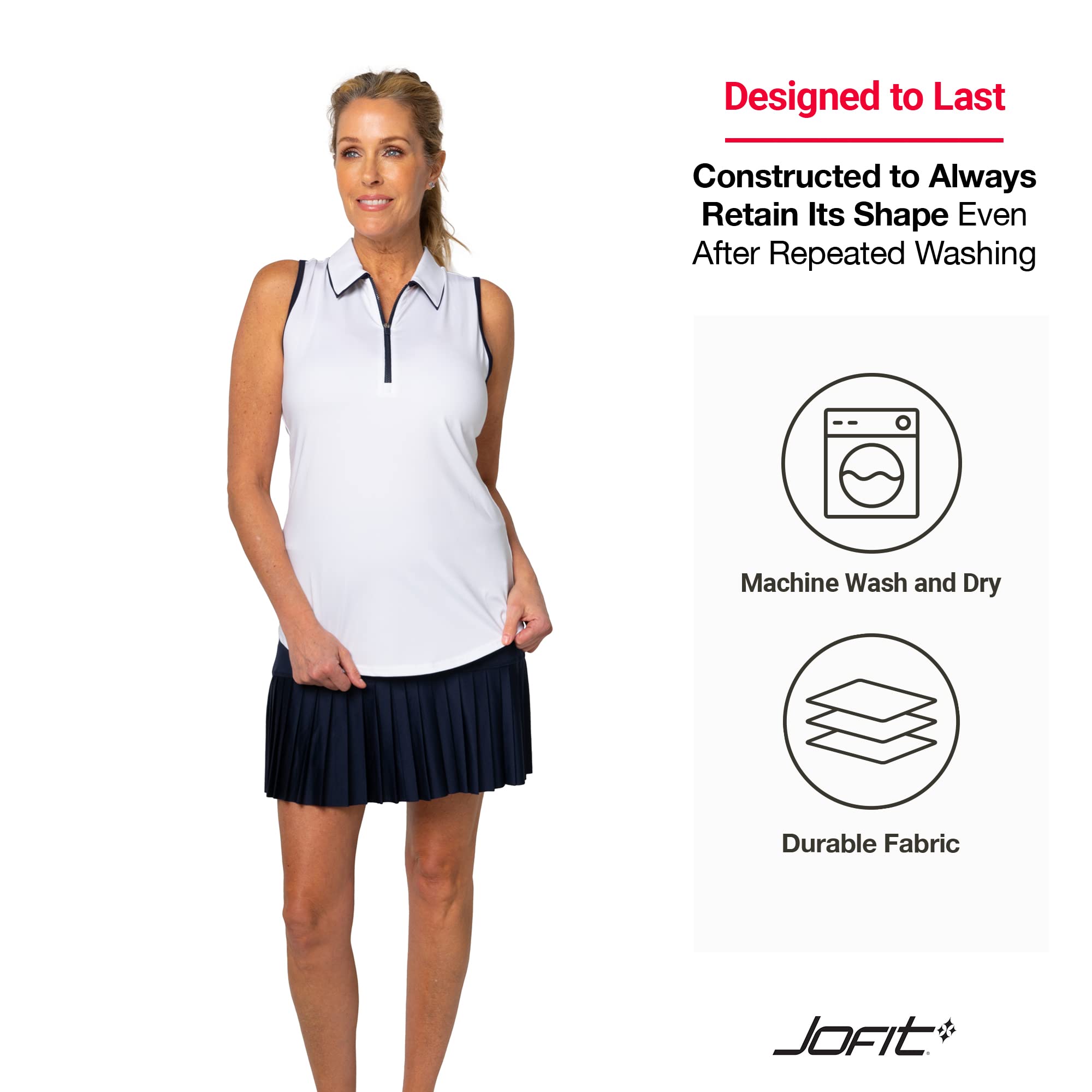 Jofit Women's Athletic Racerback Polo Shirt - Breathable & Moisture-Wicking Golf & Tennis Top for Active Women | Perfect for Workouts, Sports & Casual Wear