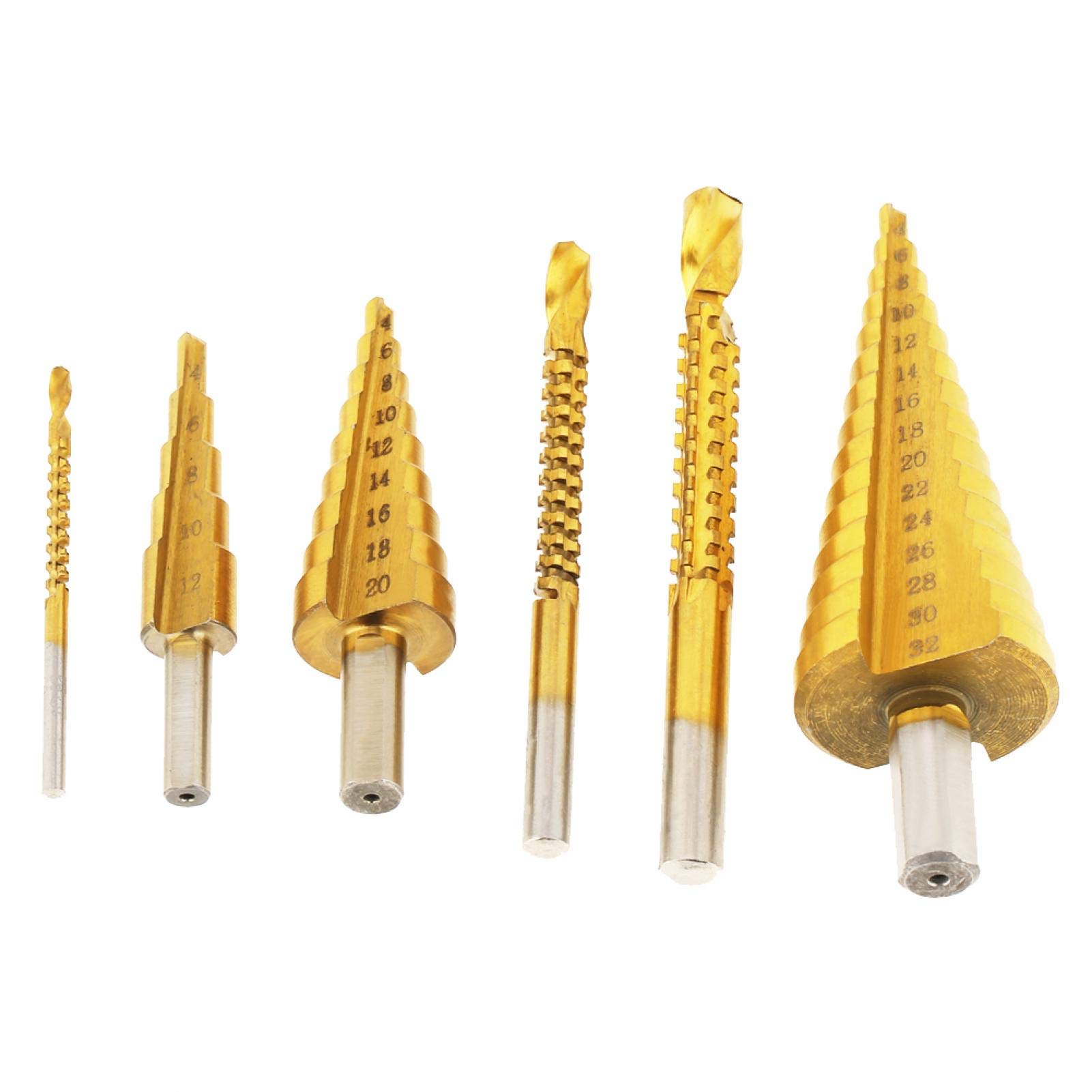 High-Speed Steel (HSS) Woodworking Drill Bit Set - 6pc Premium Hardened Drill Bits for Thin Steel, Aluminum, Copper & PVC Plates - Perfect for Wood Pull Grooving & Precision DIY Projects