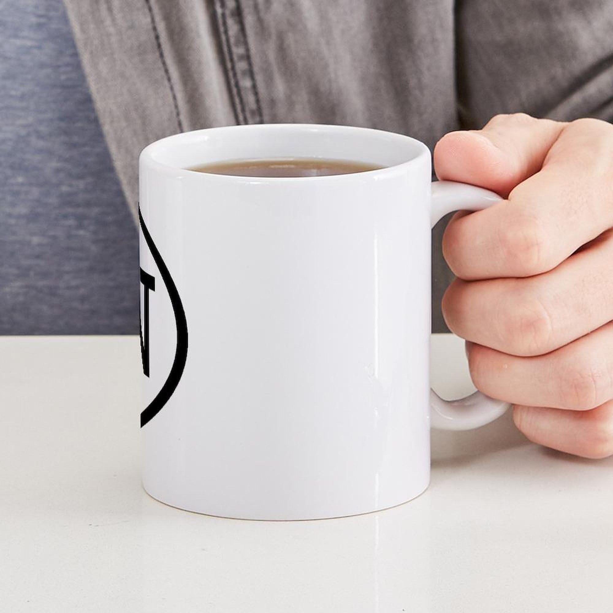 CNN Oval Mug 11 oz (325 ml) - White Ceramic Coffee Cup with Handle - Perfect for Office, Home & Gifts - Dishwasher & Microwave Safe