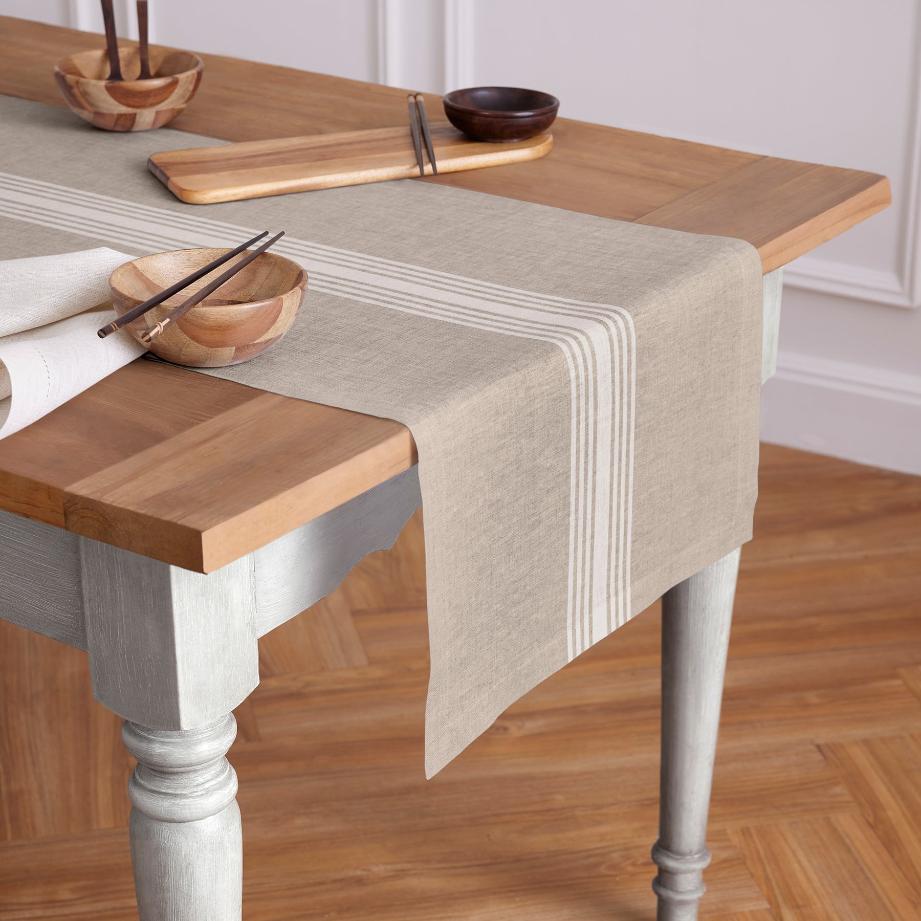 Farmhouse Table Runner - 16 Inch & 18 Inch Wide Cotton Linen Table Decor for Dining Room, Kitchen, Wedding & Holiday Decorations