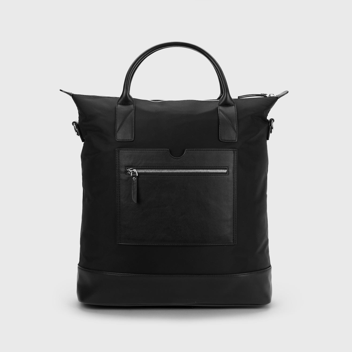 Eco-Friendly Vegan Recycled Leather & Nylon Tote Bag for Women - Stylish Black Work Bag | Perfect for Office, Travel & Shopping